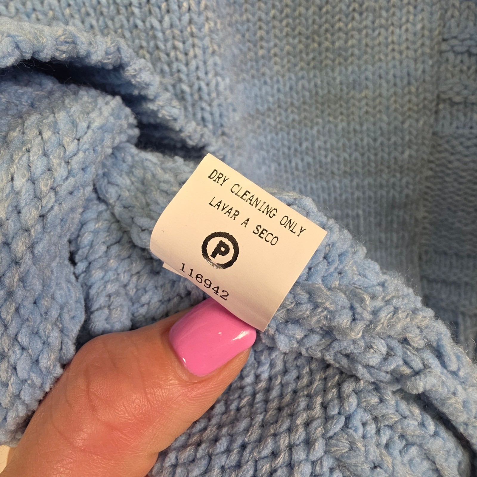 Staccato Cable Knit Sweater Womens L Blue Cozy Soft Fisherman Cottagecore Preppy
