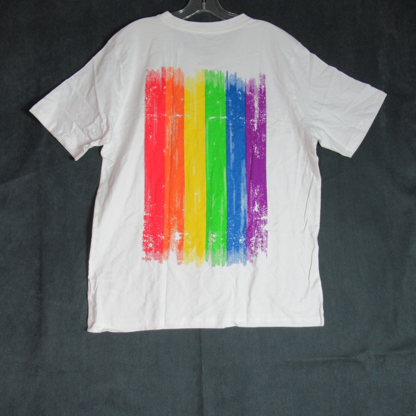 ADTN Adult T-Shirt Size XL White Graphic Pride Rainbow All For Love Crew Tee NWT