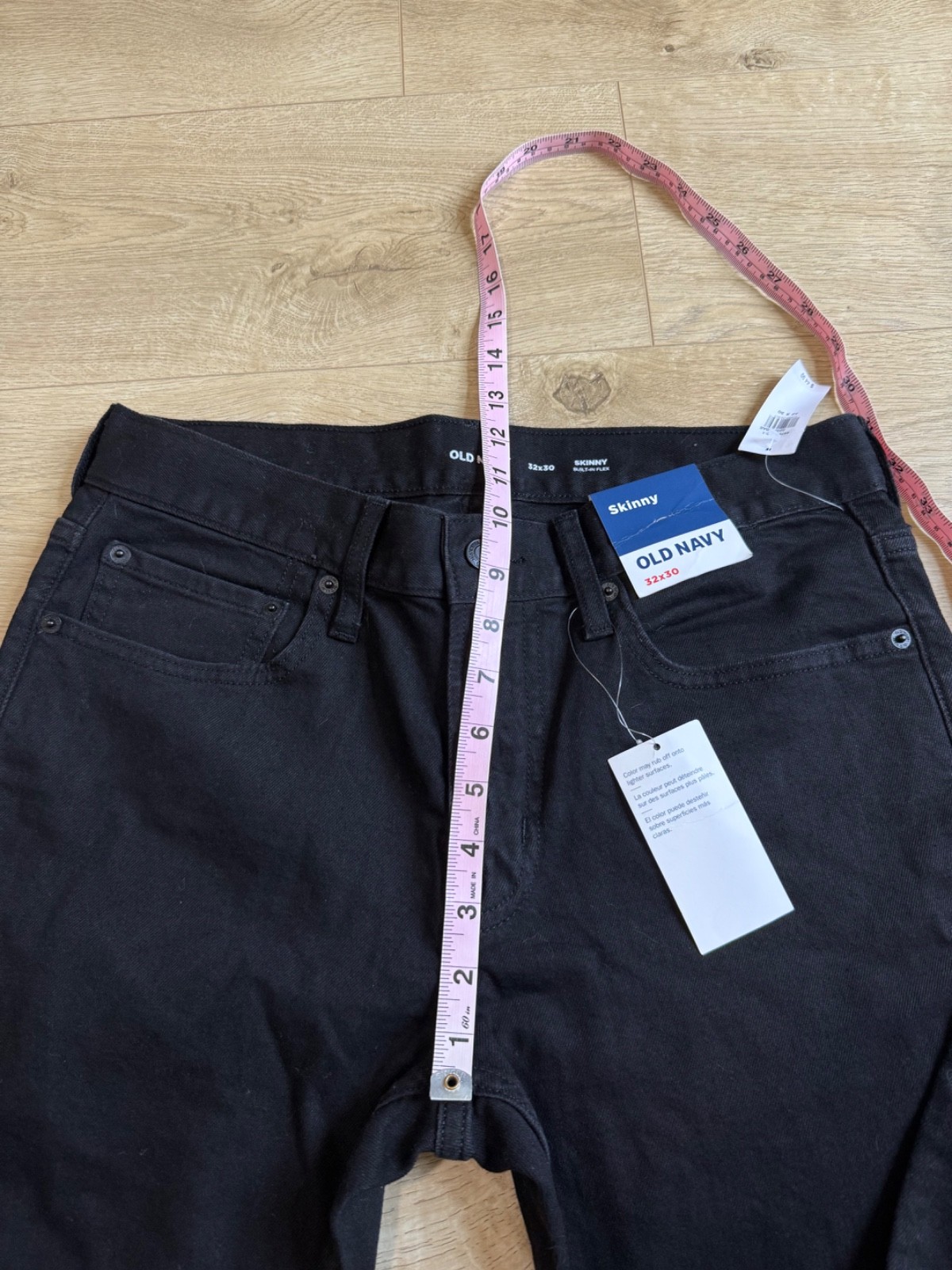 NWT Mens Old Navy skinny built in flex black jeans stretch size 32×30