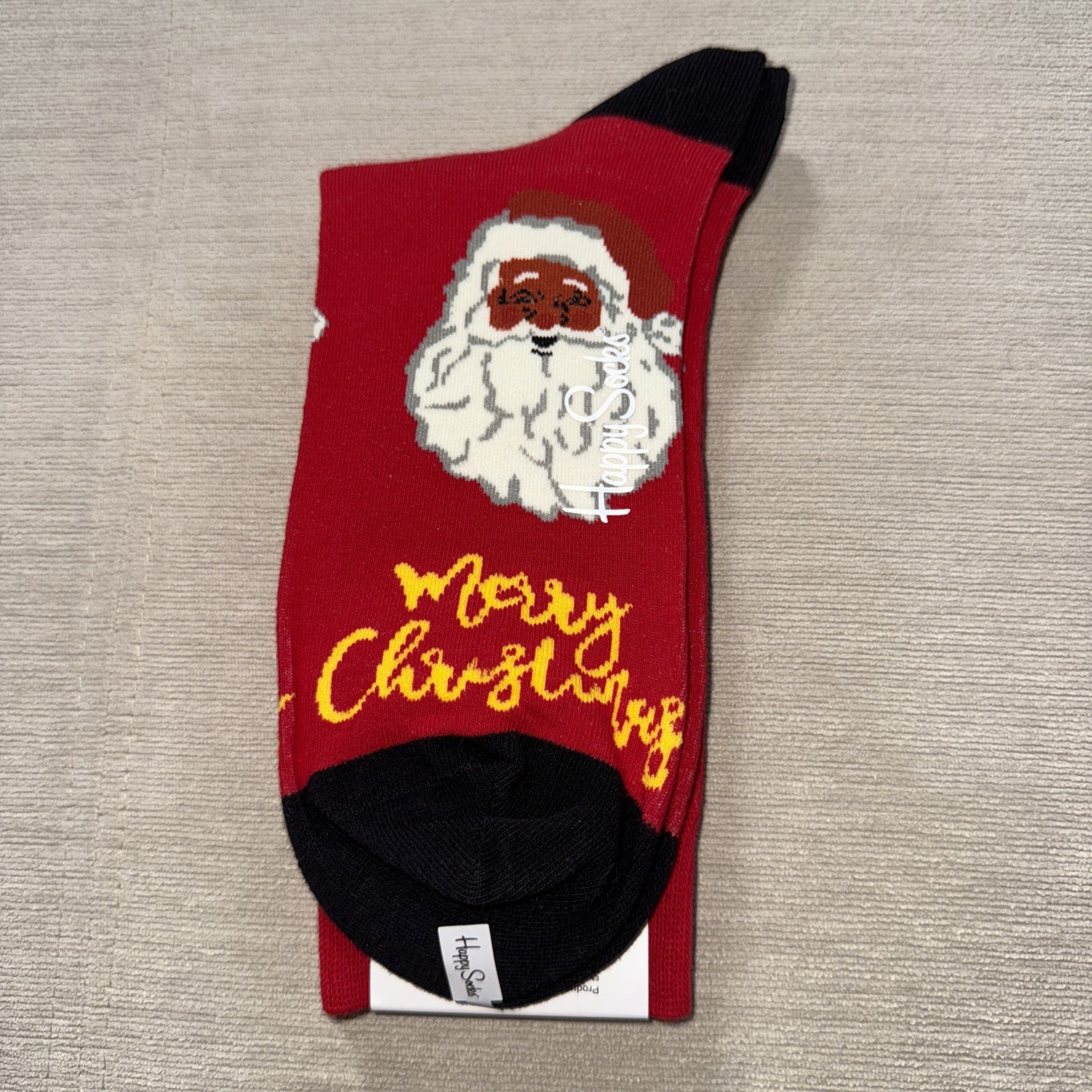 Happy Socks Men’s/Unisex Classic Crew Socks, Merry Christmas Santa Size 8-12