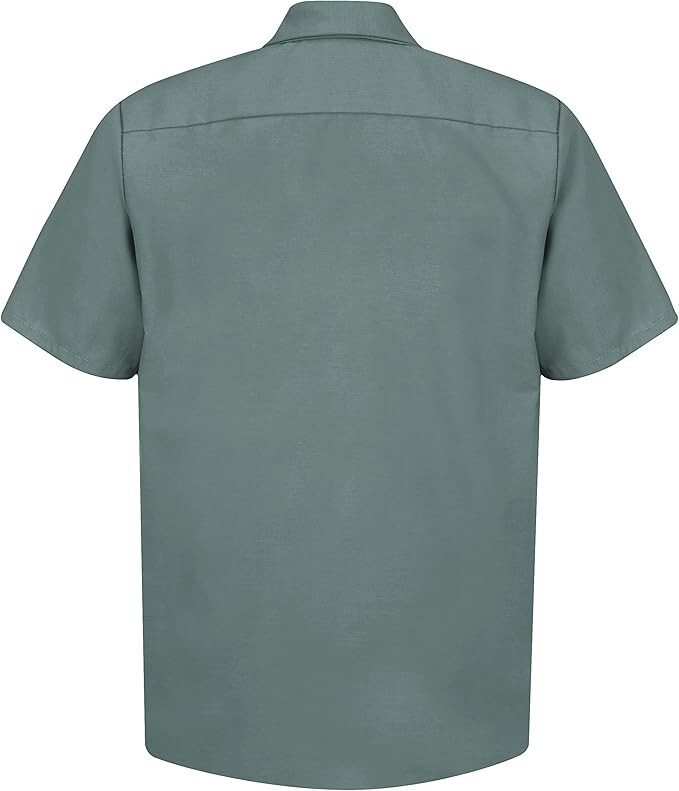 Red Kap Men’s Industrial Work Shirt, Regular Fit, Short Sleeve, Light Green