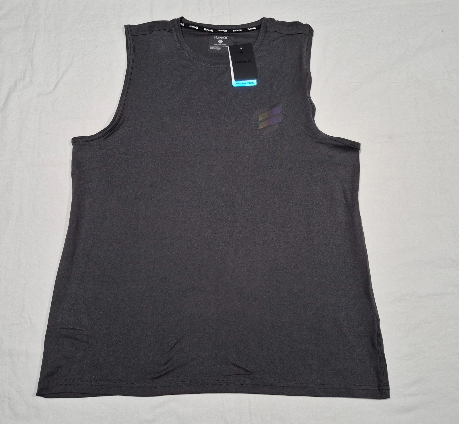 Hurley Men’s Exist Breathe Performance Tank top Poly Span Black SZ Large