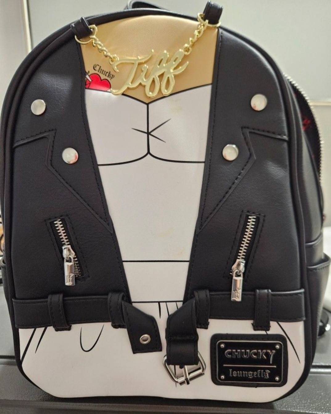 Loungefly Bride of Chucky Tiffany Cosplay Women’s Backpack, Black (LFCKBK0005)