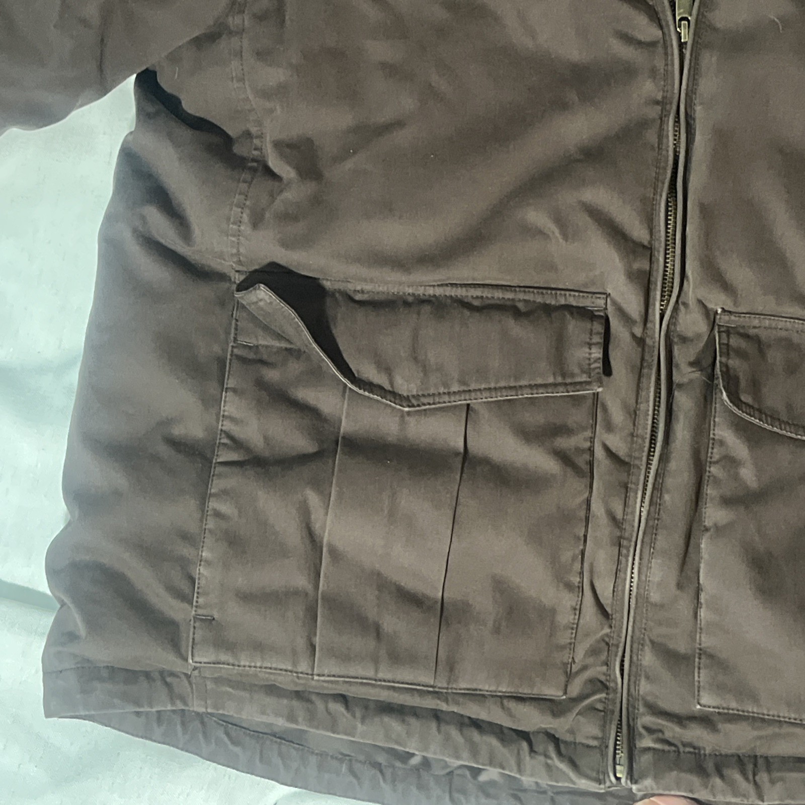 Eddie Bauer Premium Goose Down Hooded Winter Parka Jacket Brown Size Large
