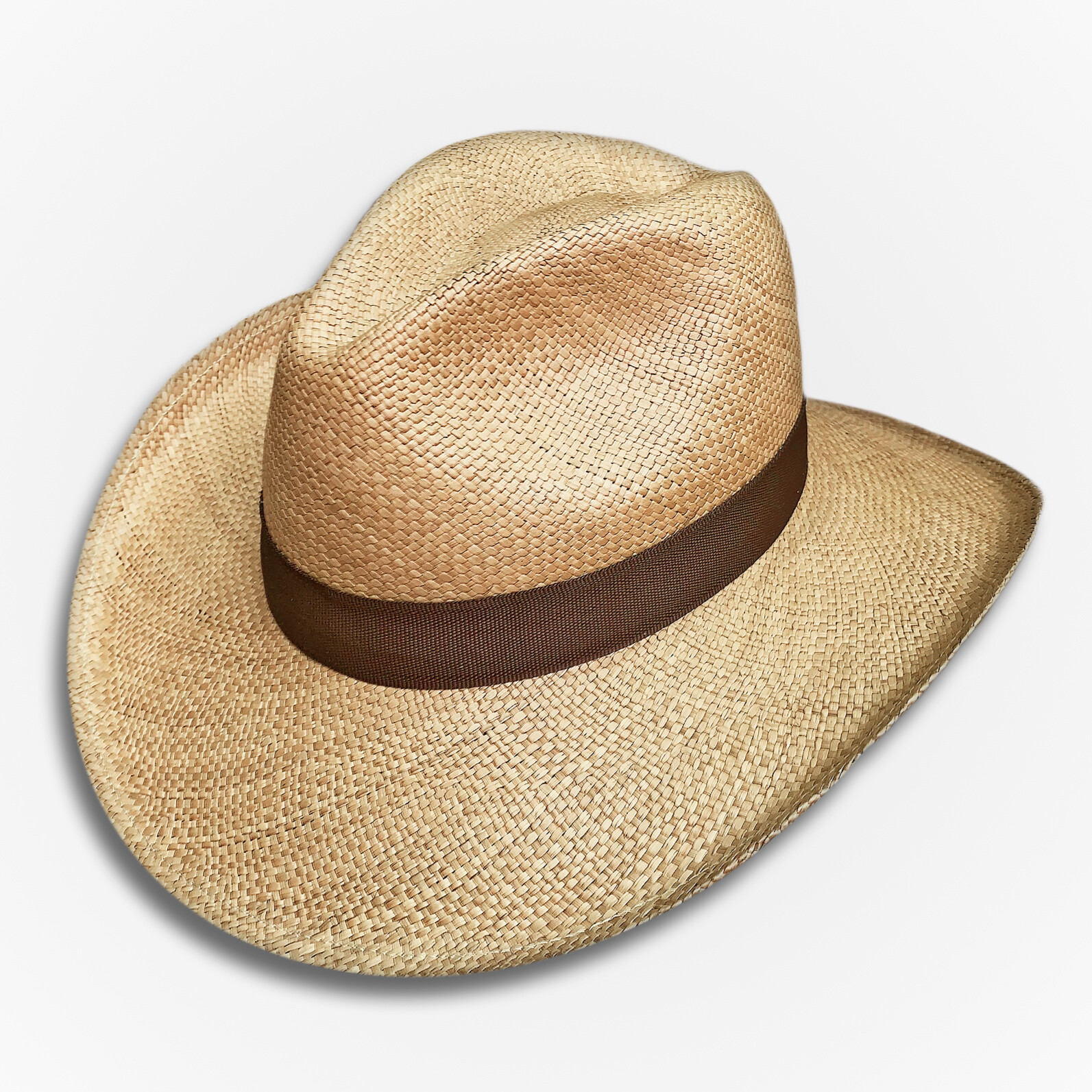 GENUINE PANAMA HAT COWBOY VAQUERO STYLE ECUADOR TOQUILLA STRAW LARGE BRIM
