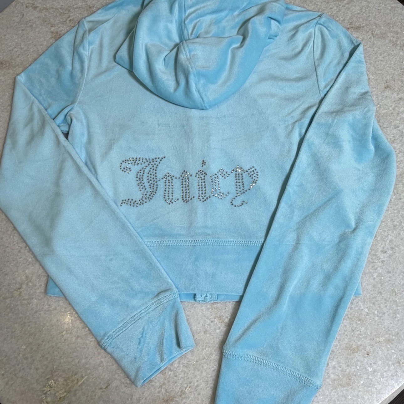 Juicy Couture y2k Crystal velour rhinestone bling tracksuit size Large