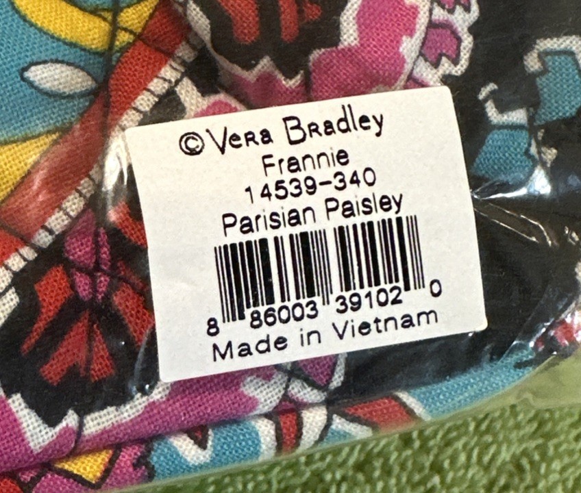 Vera Bradley Frannie Crescent Shaped Crossbody Bag In Parisian Paisley NWT