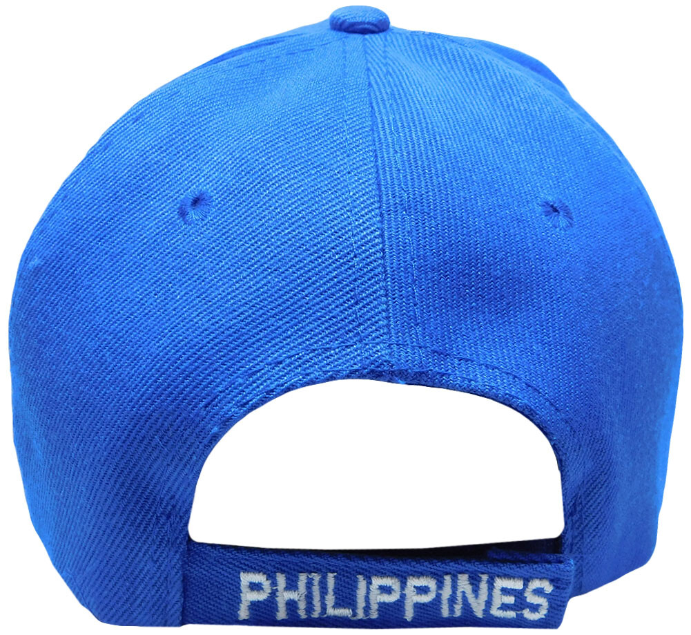 Philippines Country Letters Emblem Royal Blue Red Bill 3-D Embroidered Cap Hat