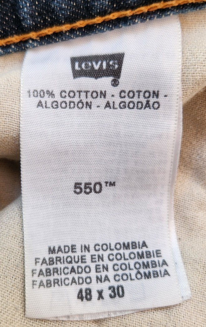 Levi’s 550 Jeans Men’s 48×30 Relaxed Fit Tapered Leg Blue Denim