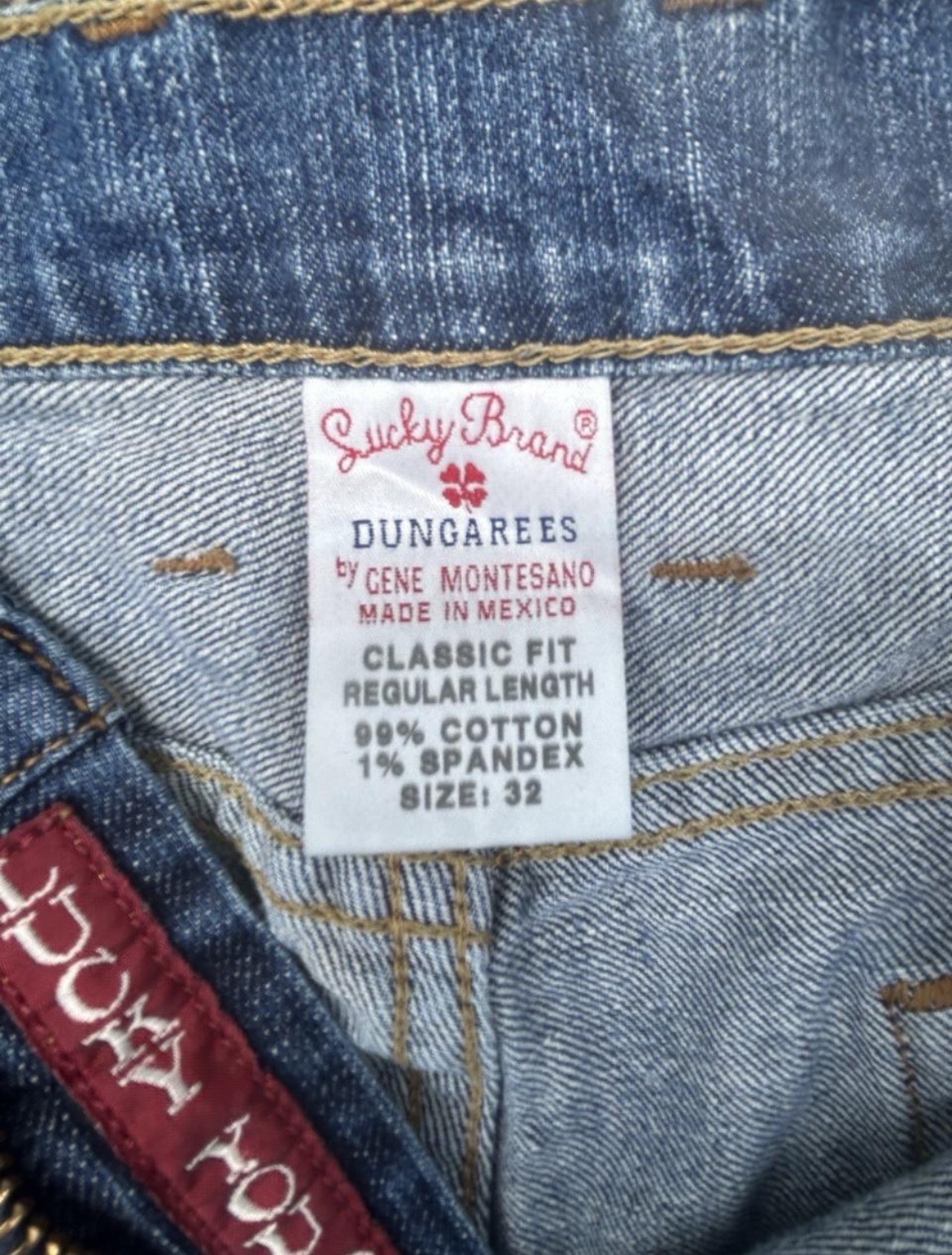 VTG 2000s Lucky Brand Dungarees Jeans By Gene Montesano 32 Classic Fit Y2K Blue