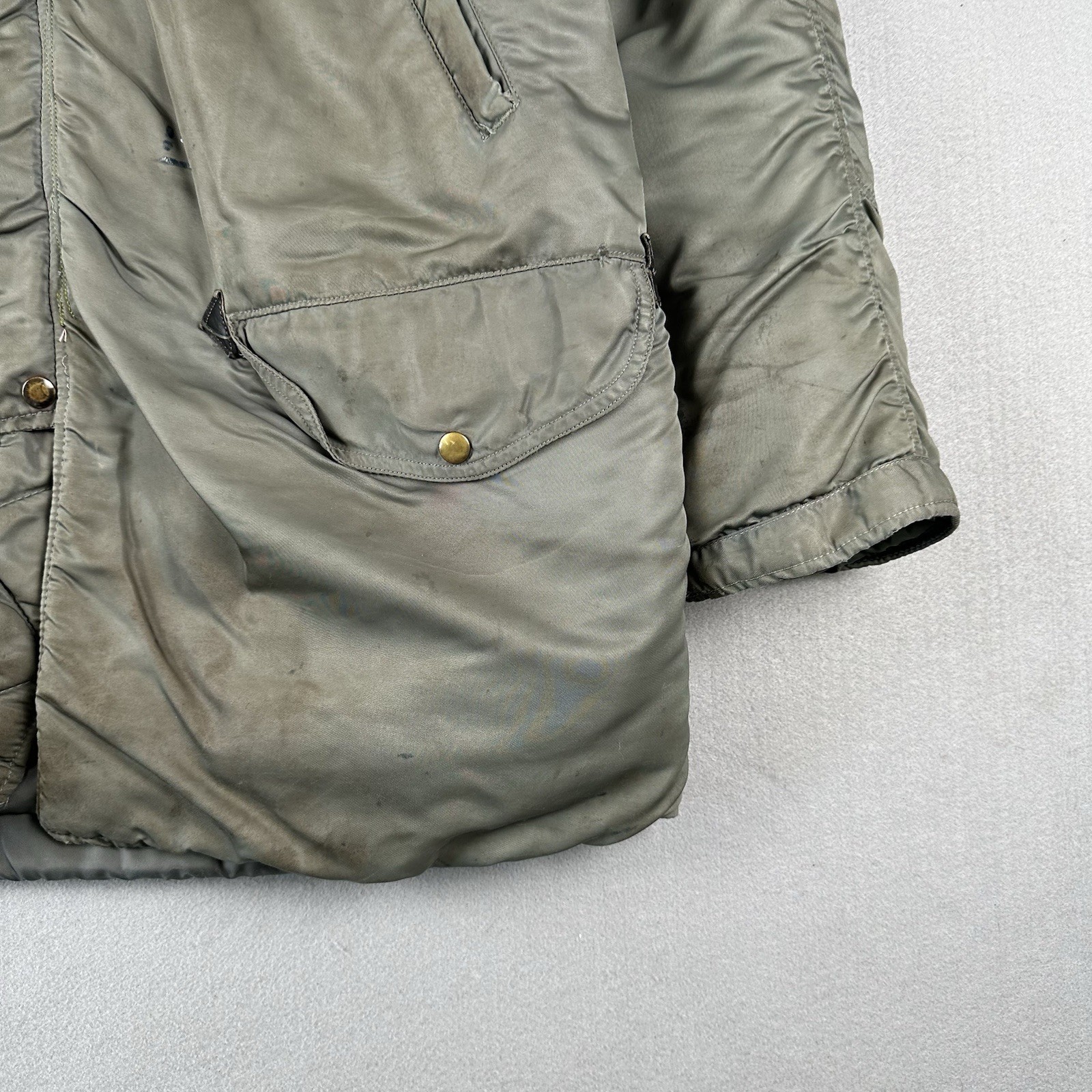 Vintage 50s US Air Force N-3B Snorkel Parka Large Green Fur Military Jacket