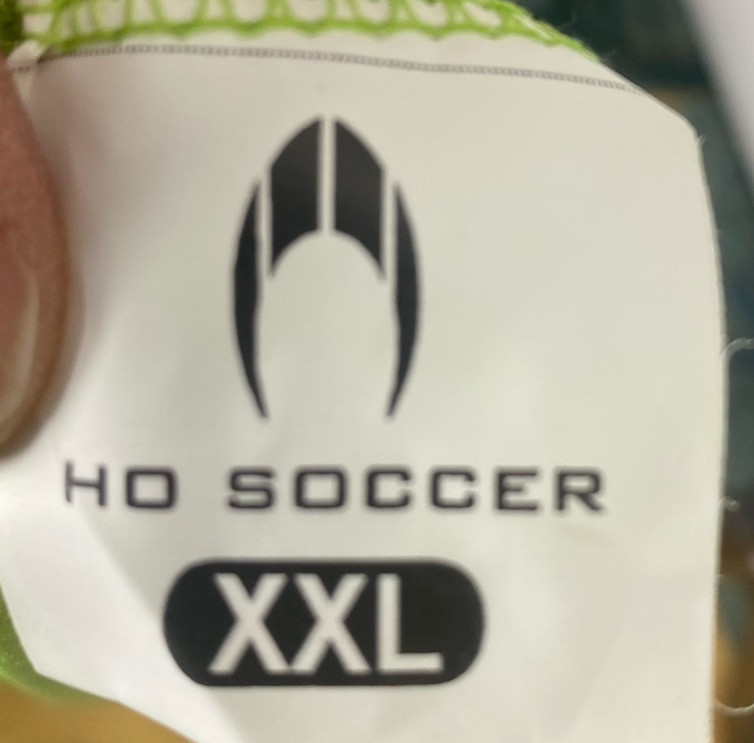 Ho Soccer Goalie Shirt Mens 2XL Green Never Beaten Long Sleeve Elbow Pads NEW