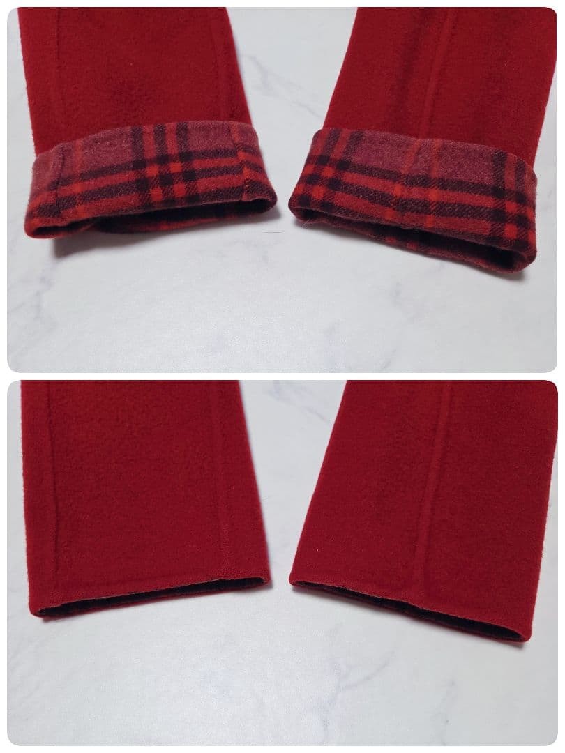 Burberry Cashmere Coat Nova Check Red L