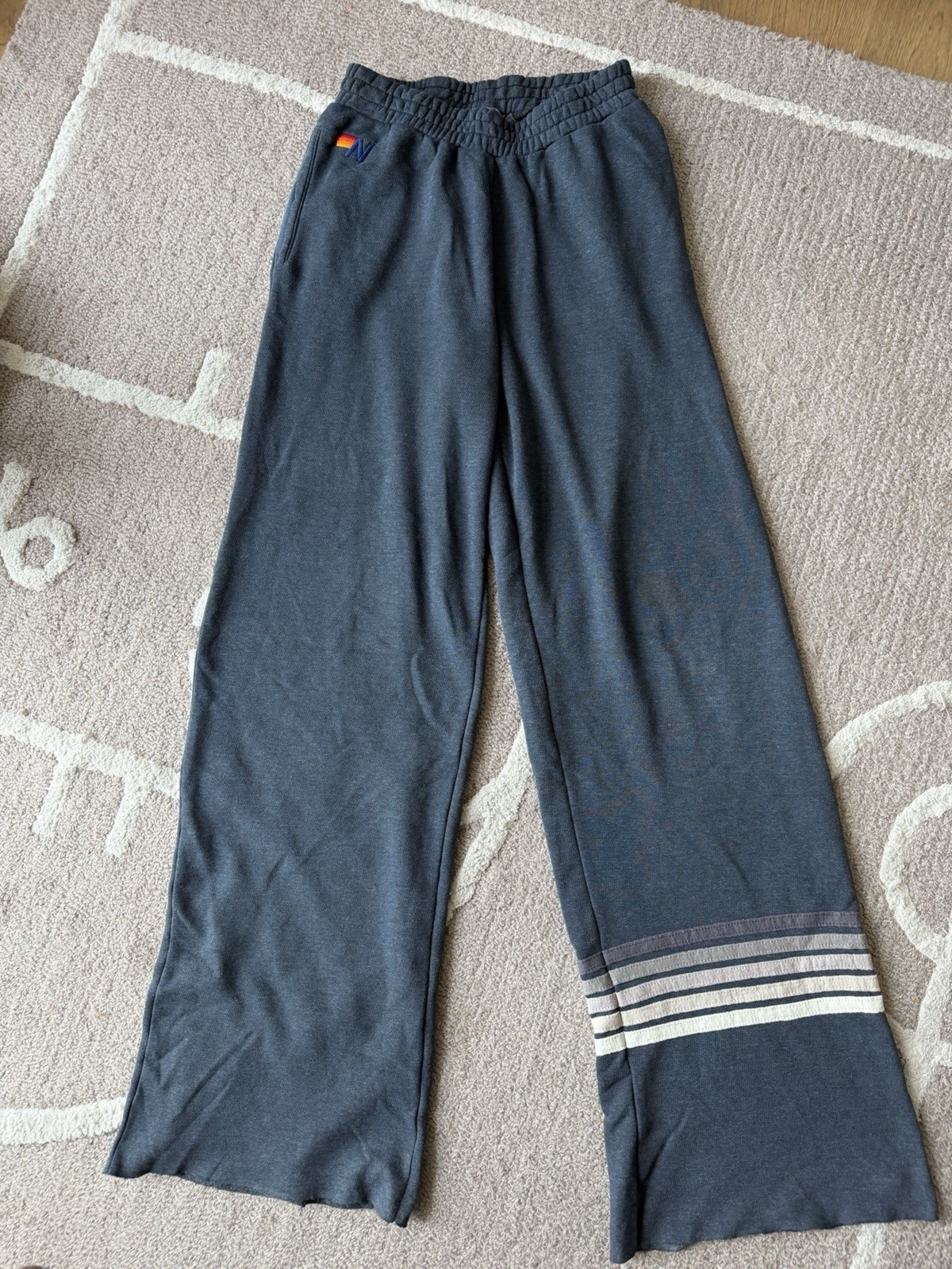 Aviator nation Unisex Small Navy Sweatpants With Stripes