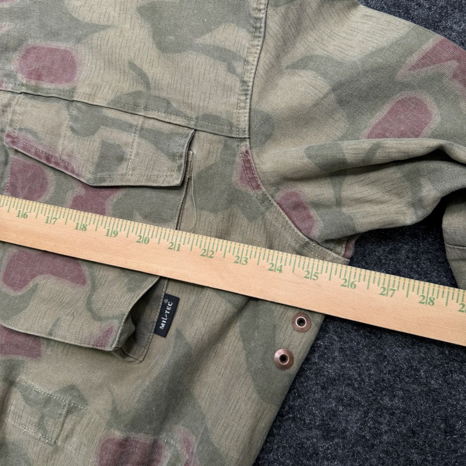Vintage Mil-tec Sturm Australian Swamp Multi Camo Hooded Canvas Field Jacket LG