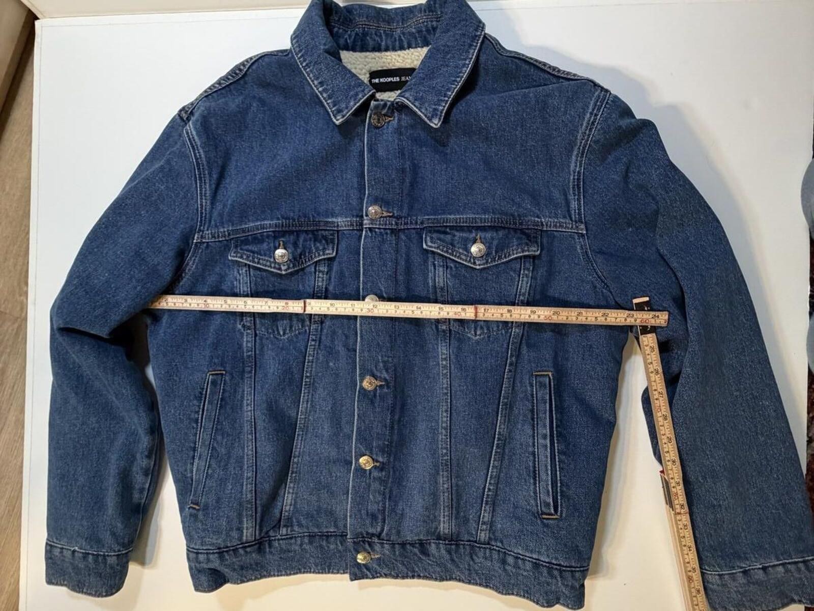 The Kooples Jeans Blue Denim Shearling-Lined Jacket Size M