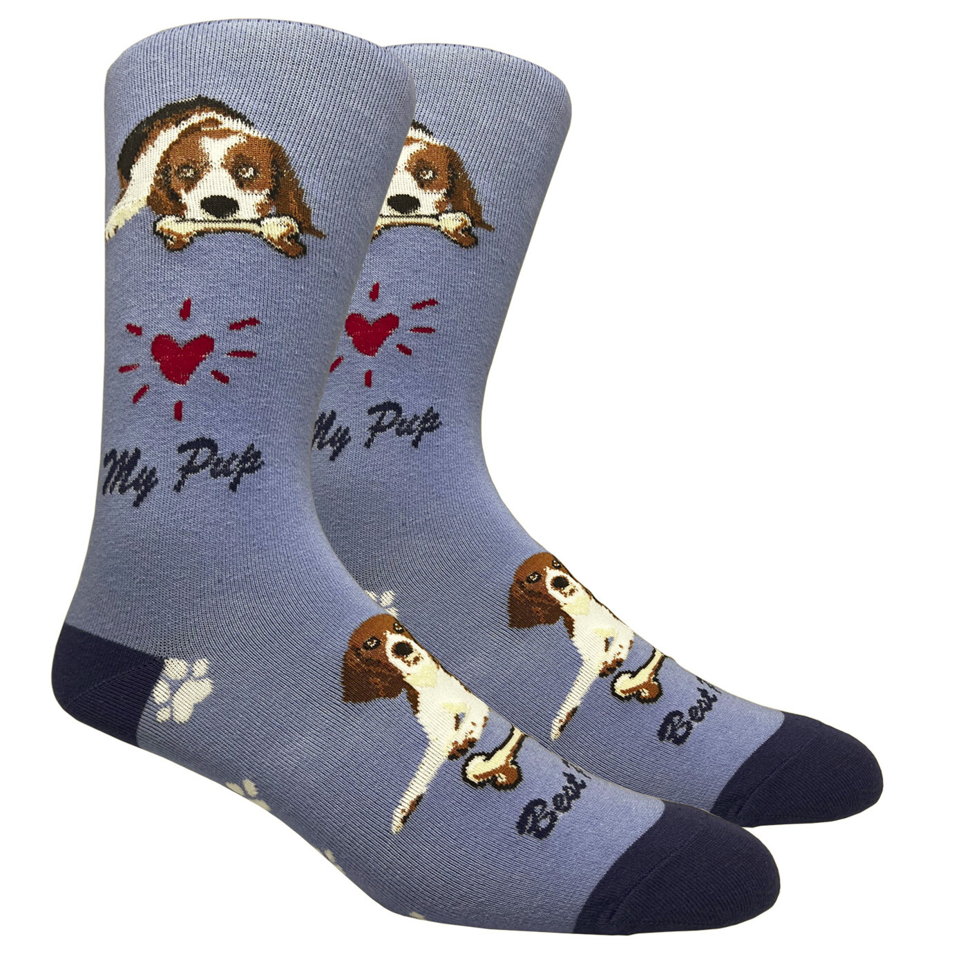 Beagle Dog Socks Fun Novelty Dress Casual Unisex SOX FineFit One Size Puppy Pet