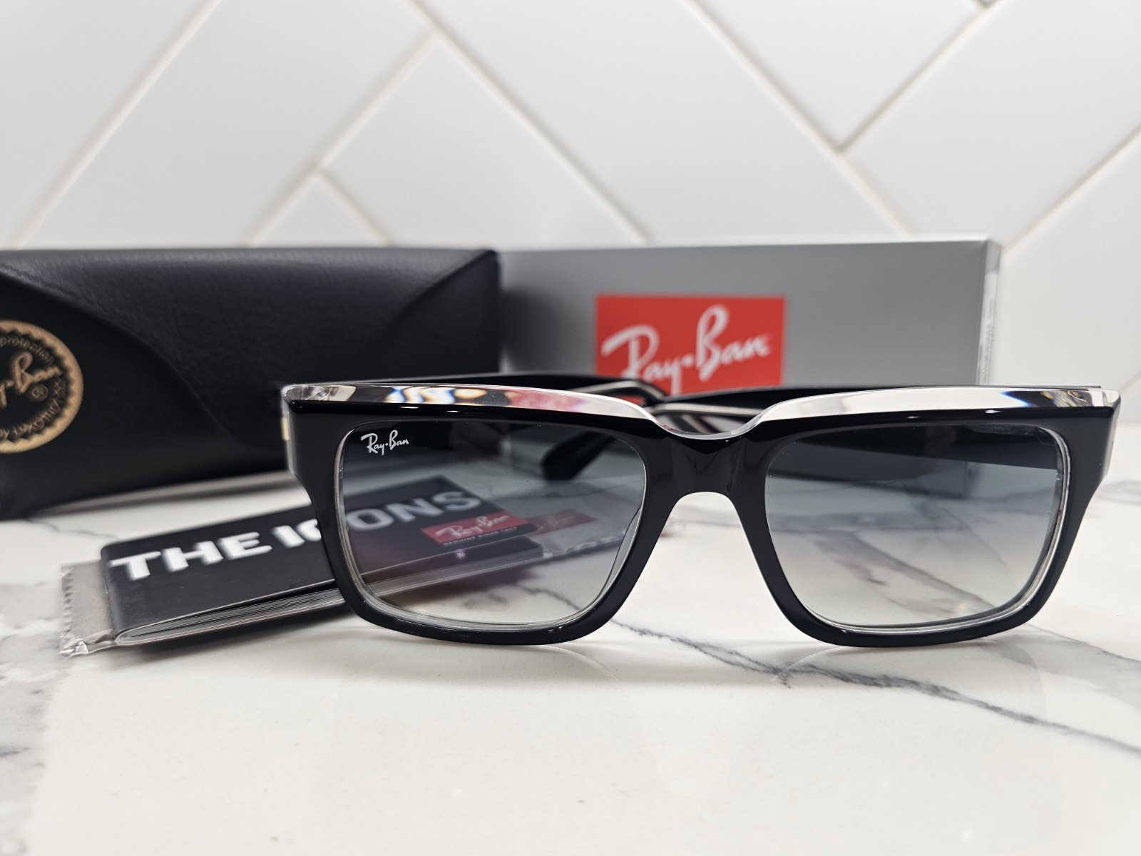 NEW Ray-Ban Inverness Transparent Black Blue Gradient Sunglasses RB2191 TRENDY