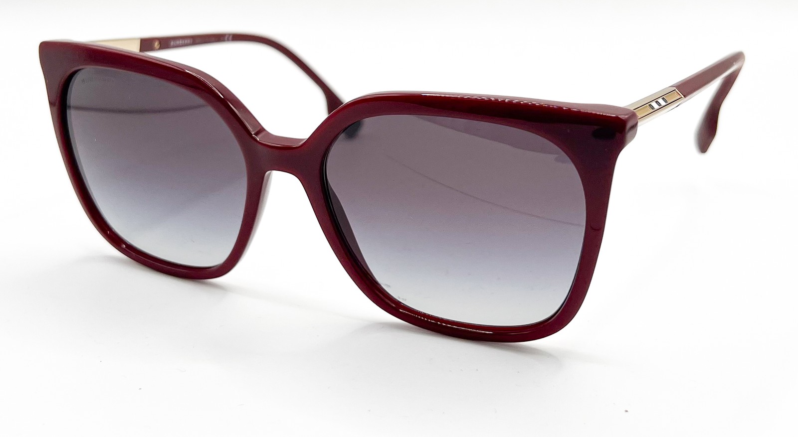 NEW BURBERRY 4347 3403/8G BURGUNDY AUTHENTIC SUNGLASSES 56-17