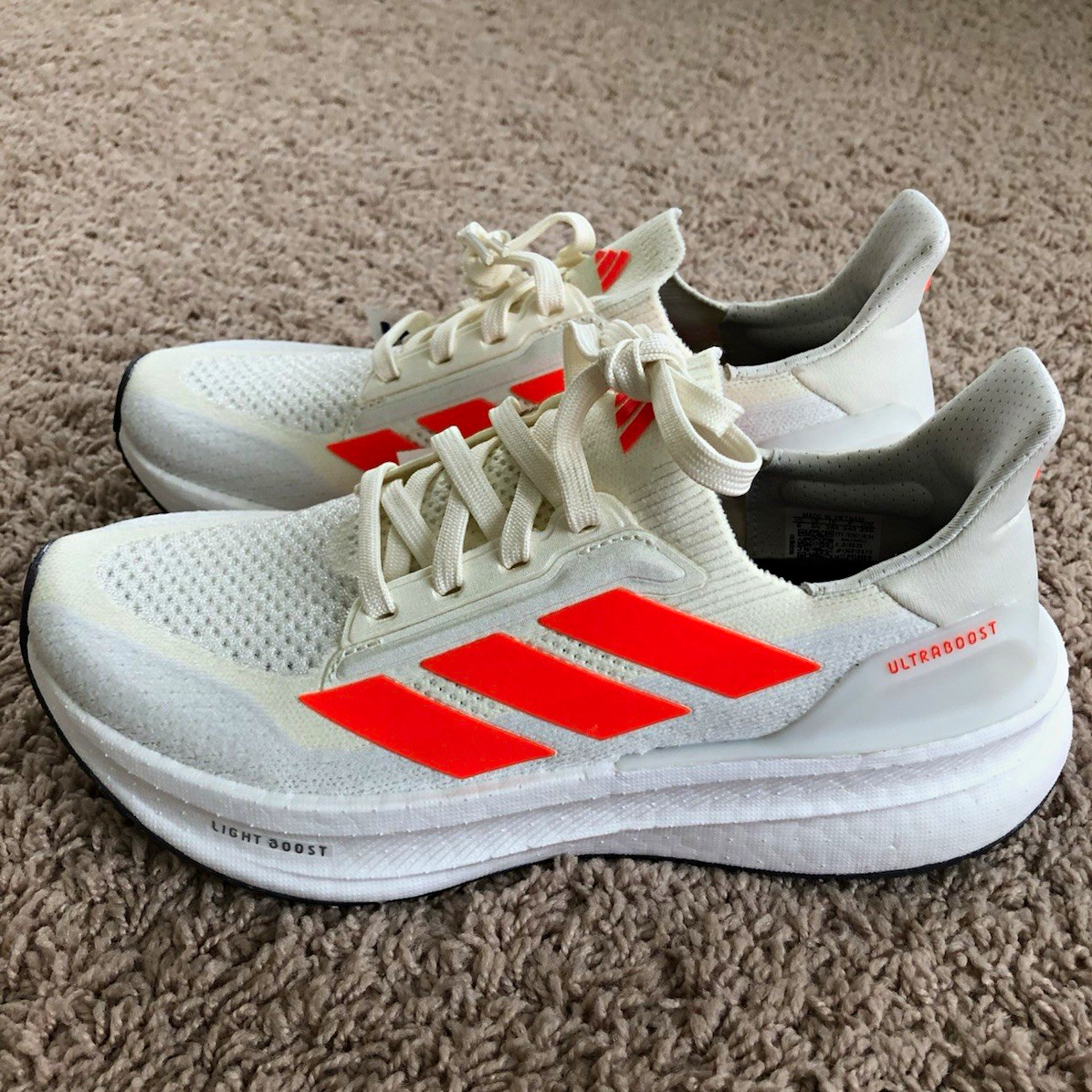 Adidas UltraBoost 5X Men’s Size 6 White Orange Boost Running Shoes Sneakers