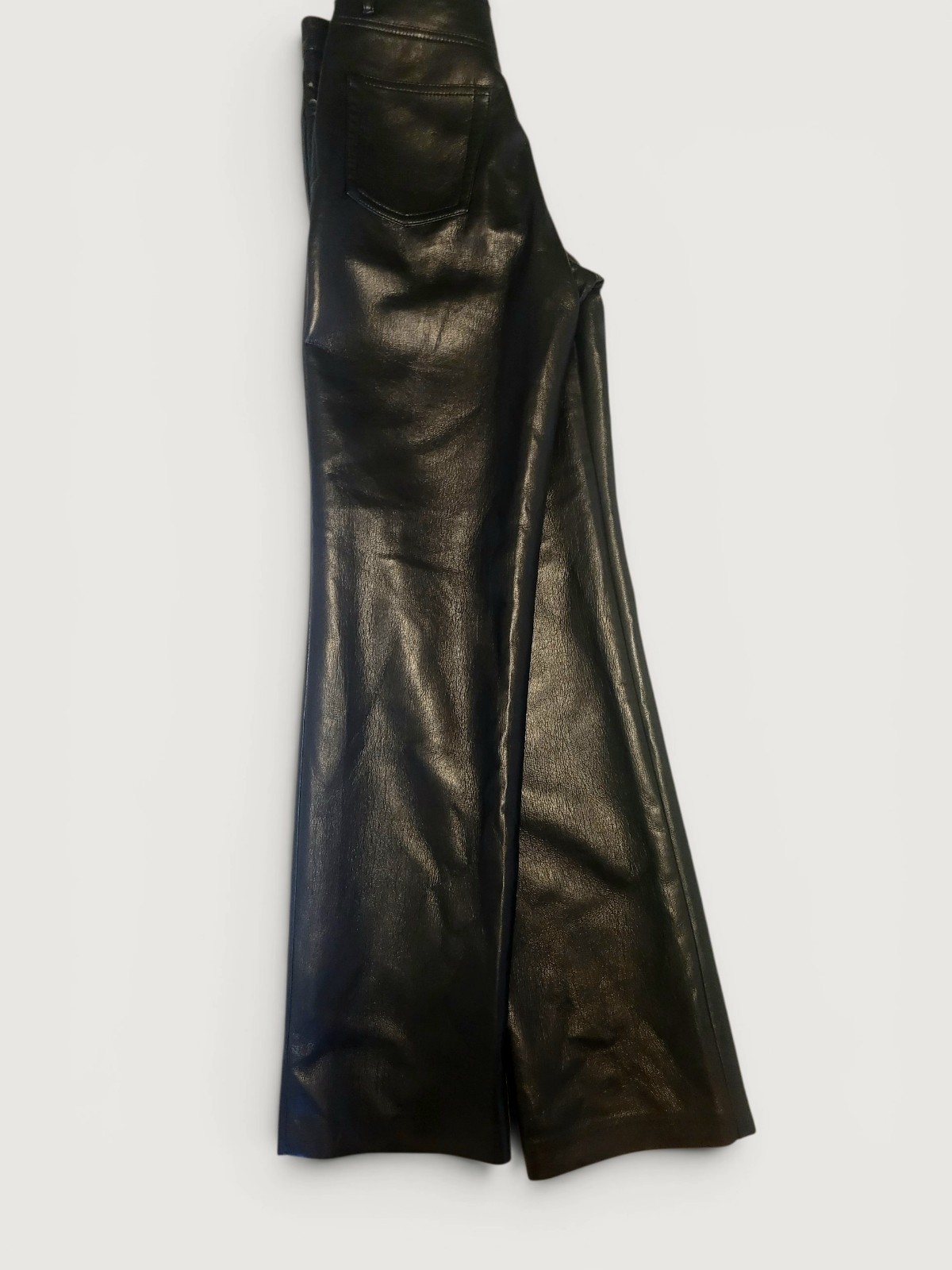 Aritzia Wilfred Melina Pant Vegan Leather Black Straight Leg High Rise Size 0