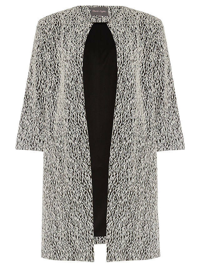 Phase Eight Jan Coatigan Size UK10 Stretch Jacket Long Line Cardigan Black White