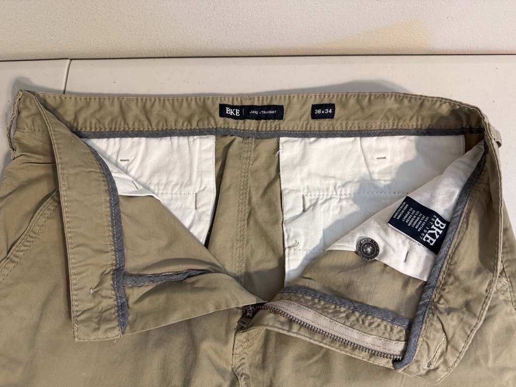 🔥BKE Mens 36×34 Jake Straight RAYON BLEND Pants Stretch