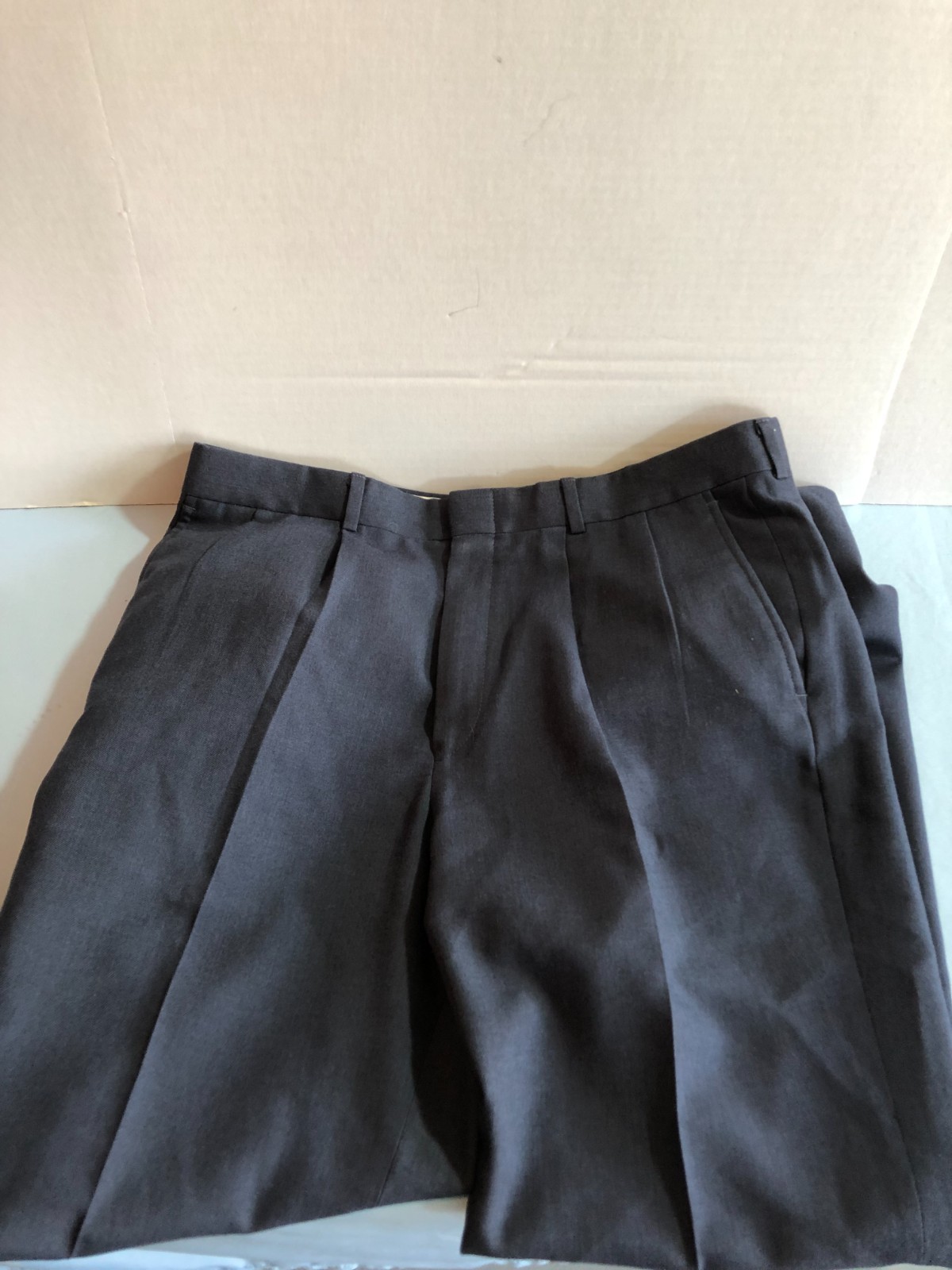 Mens Pleated No Cuff 36 x 32 Dress Pants Blue, Unbranded