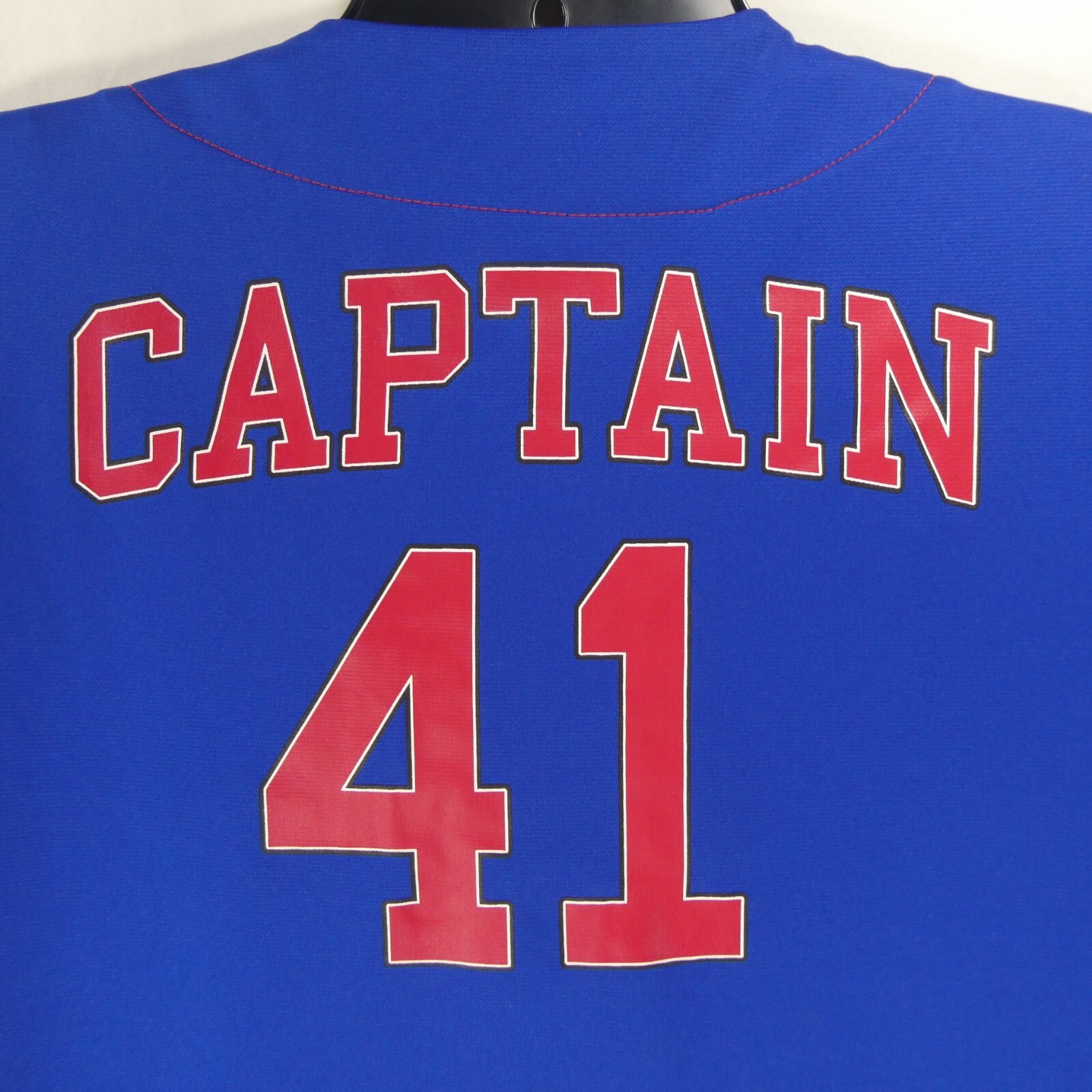 Marvel Captain America Men’s Blue Size Large (42/44) Baseball Jersey #41