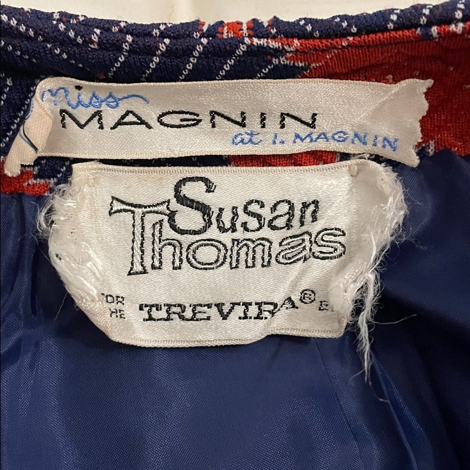 Miss Magnin Susan Thomas for Trevira VTG Sleeveless Duster Jacket Womens Size 12