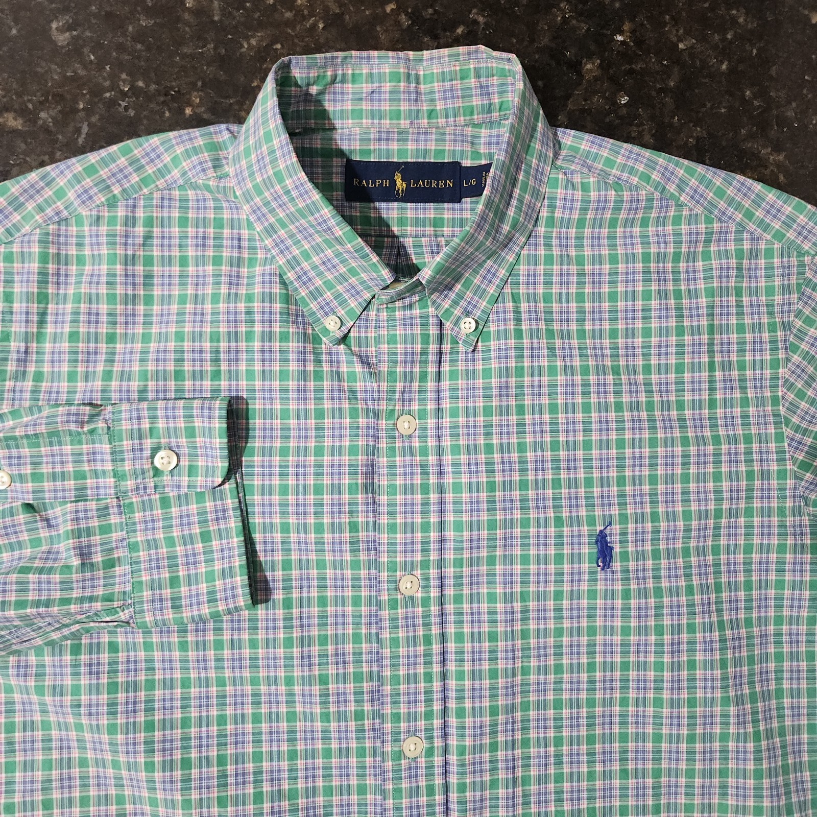 Polo Ralph Lauren Plaid Check Button Down Classic Preppy Outdoor Money Large