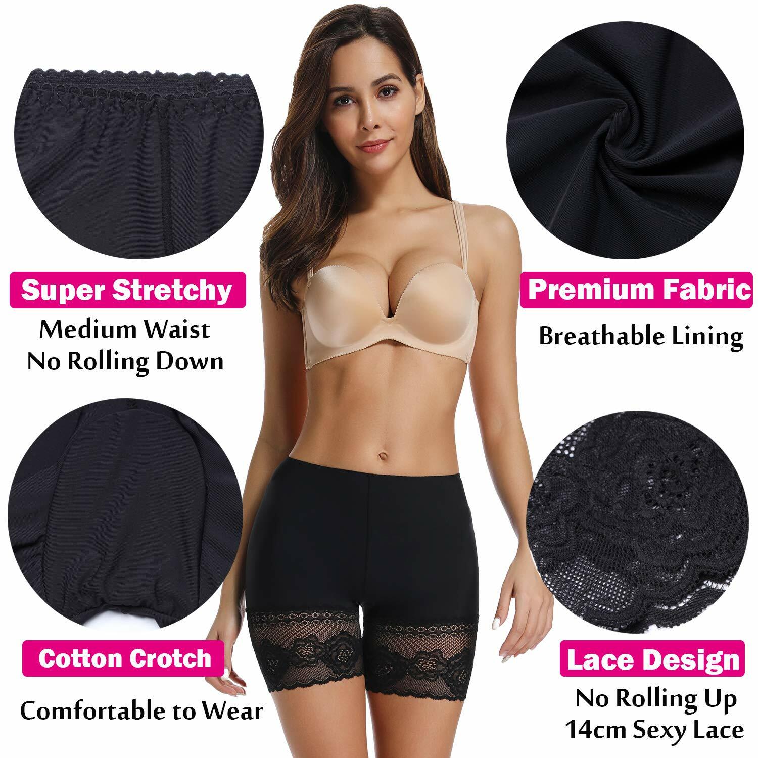 Women Slip Shorts for Under Dresses Anti Chafing Lace Panties Underwear Boyshort