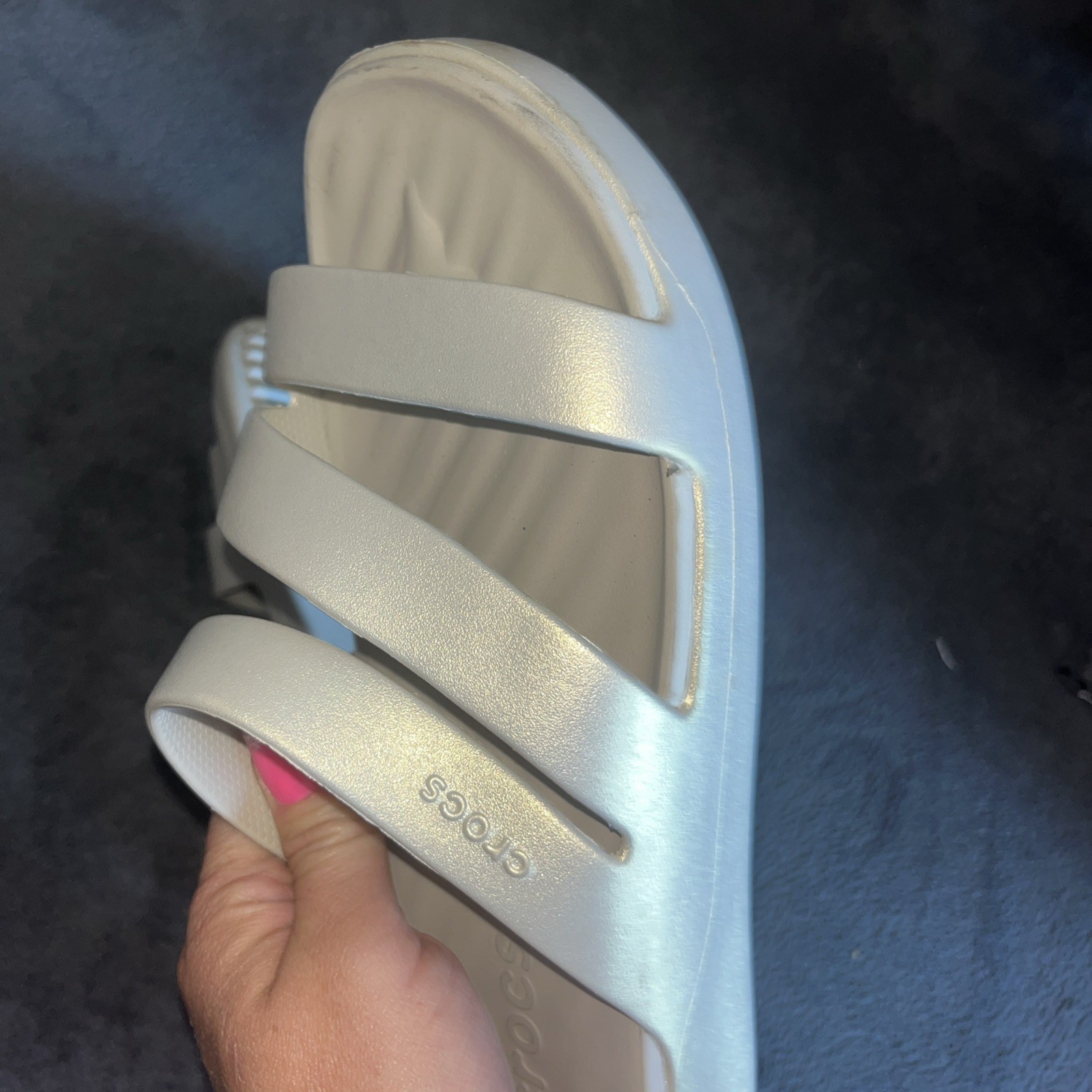 Crocs Women’s Glitter Platform Slide Sandal, Size 7, Slip-On, Open Toe