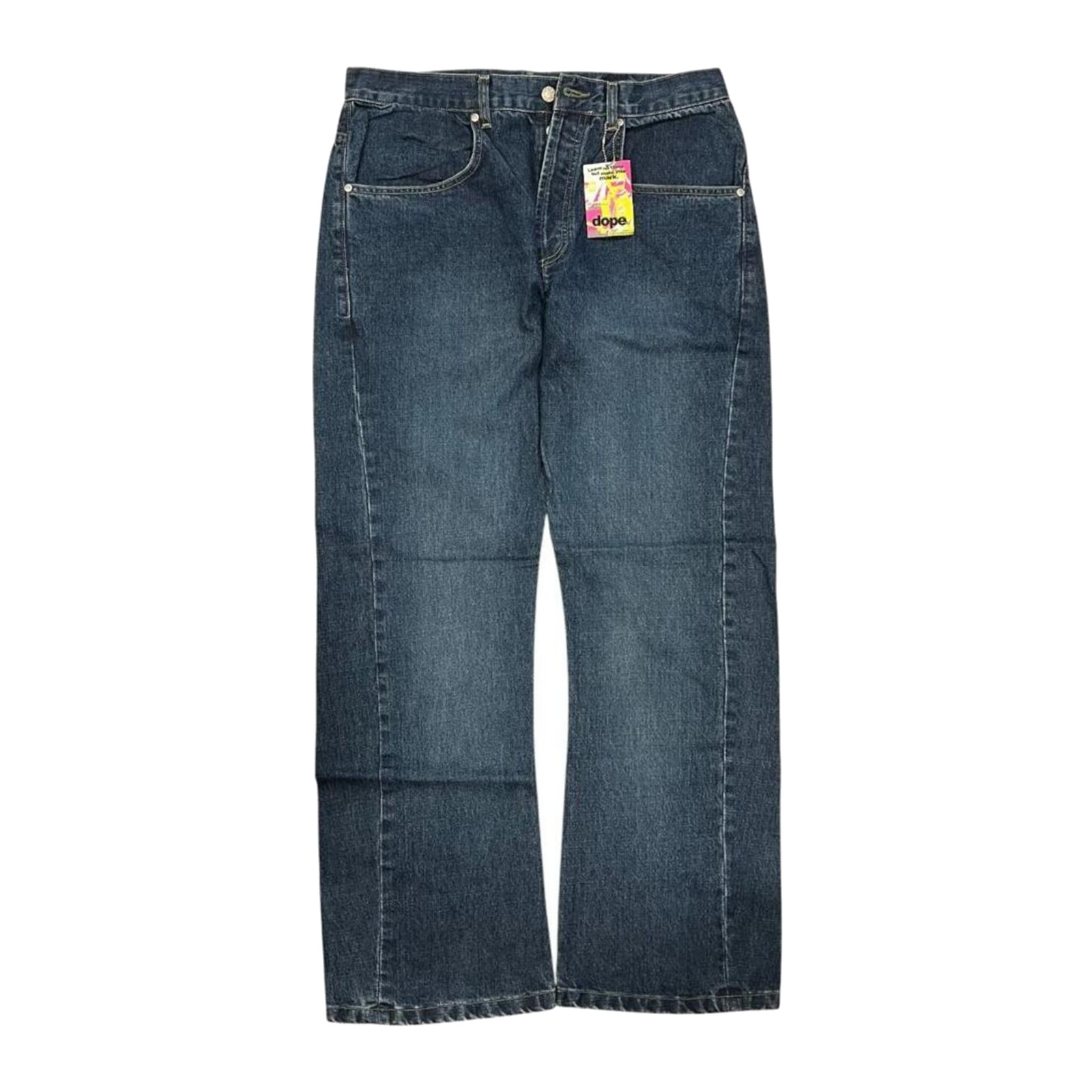 Dope Dirk Blast Wash Men’s Y2K New with Tag Straight Leg Denim Jean W36 L32