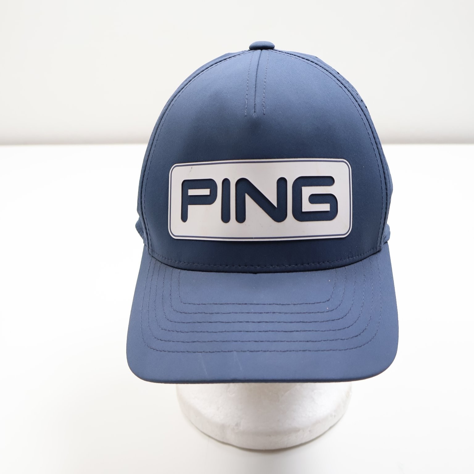 PING Hat ONE TEN FLEXFIT TECH Men’s Adjustable Navy Blue Perforated Golf Cap