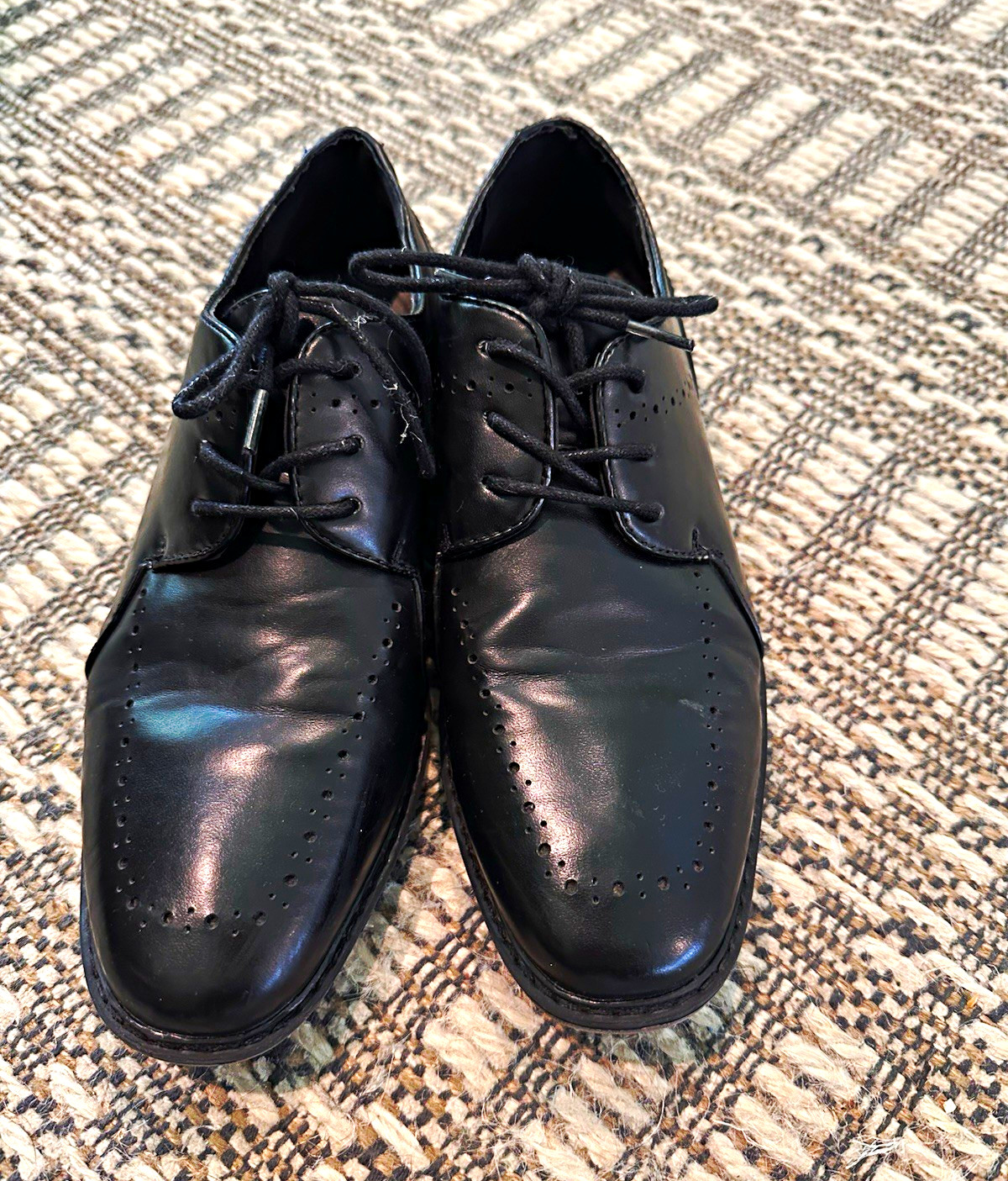 Borelli boys Black Dress Shoes Lace-Up US 4M