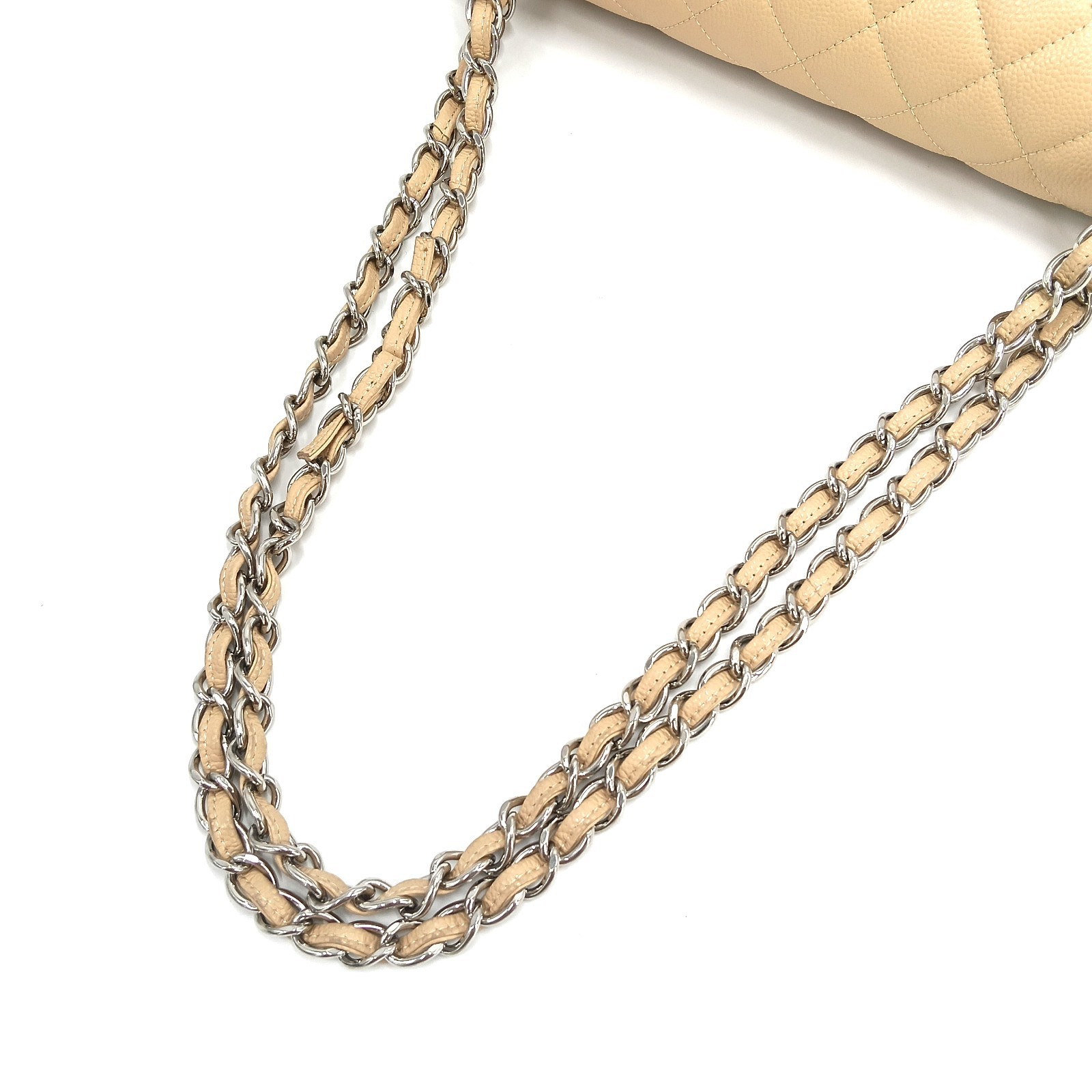 Chanel Caviar Quilted Jumbo Double Flap Beige Clair/ j11806