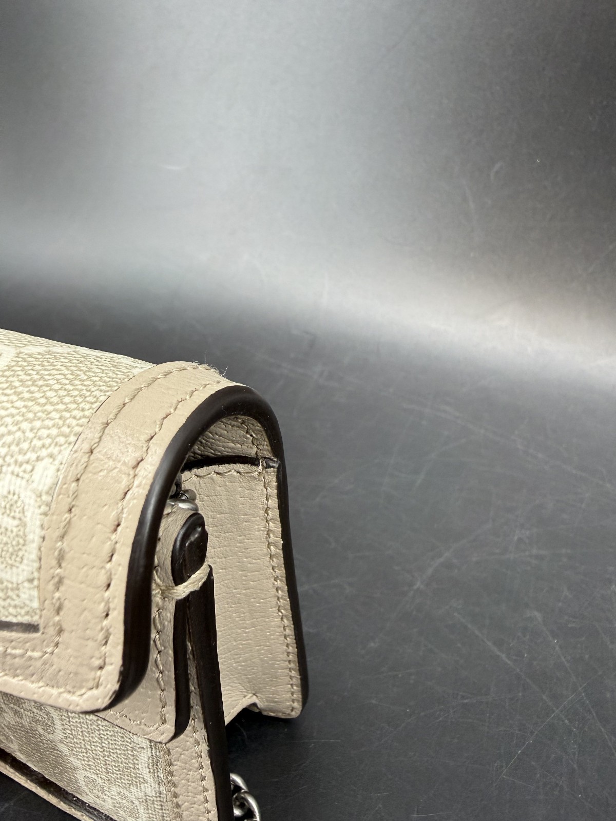 Gucci GG Supreme Monogram Super Mini Dionysus Shoulder Bag Beige Oatmeal