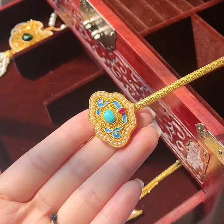 Ruyi Hairpin Women Vintage Chinese Style Handmade Hair Stick