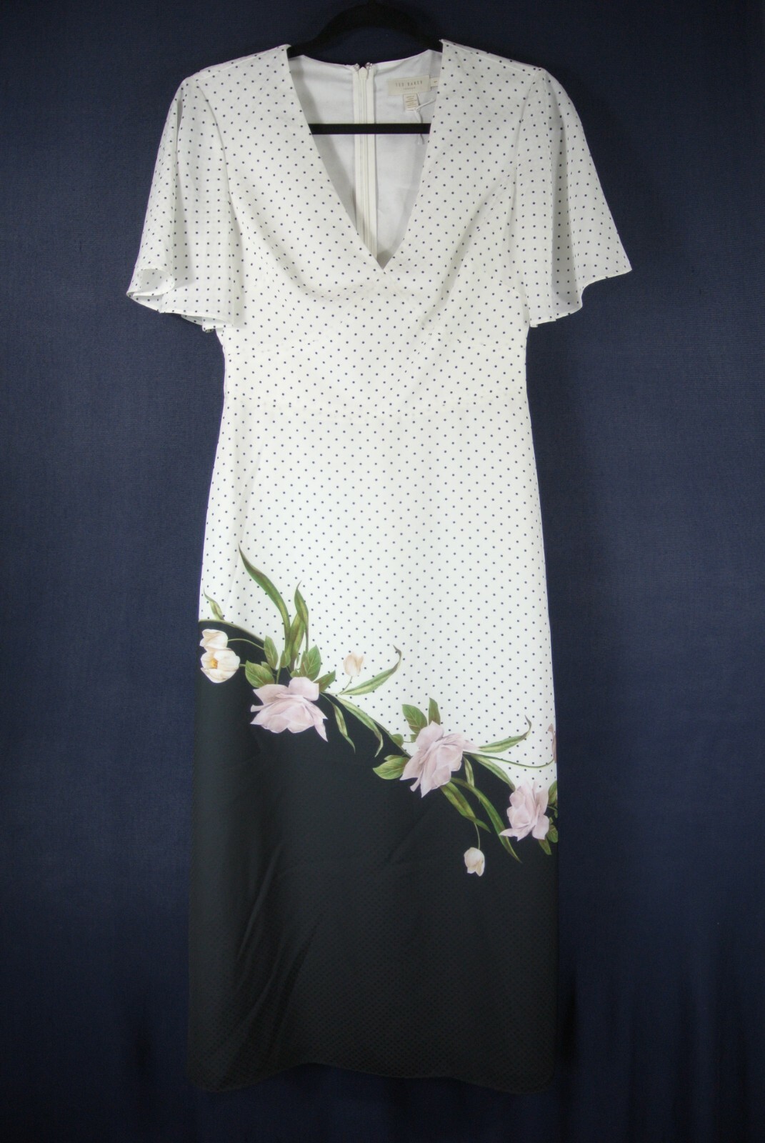 NEW, Ted Bow Danee Elderflower Midi Dress in White – Size 1 US 4 #D4585