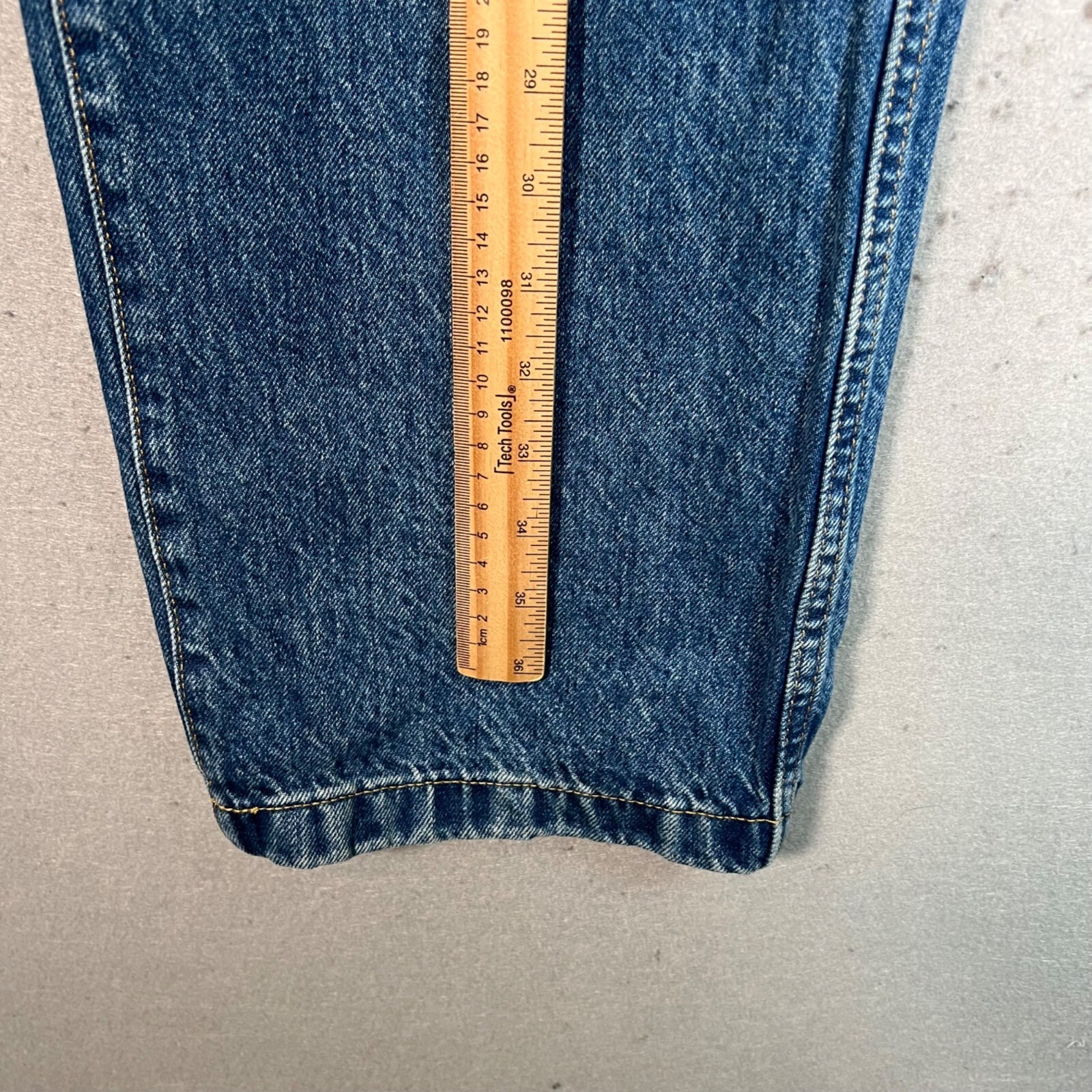 Everlane Buckle Back Womens 32 x 27 High-Waisted Straight Leg Blue Denim Jeans