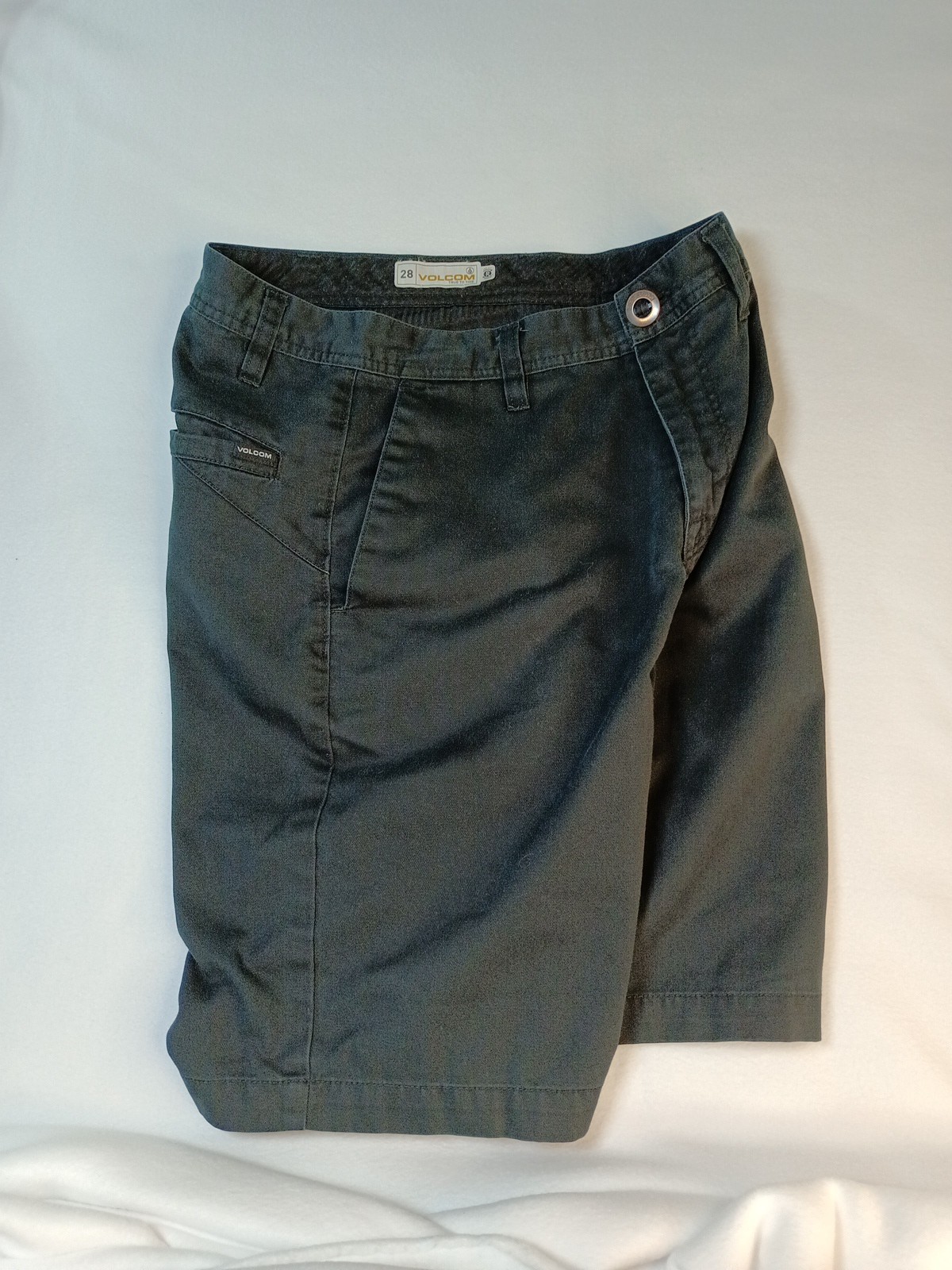 VOLCOM Mens Chino Shorts W28 Small Black Cotton Skater Skateboarding Skater