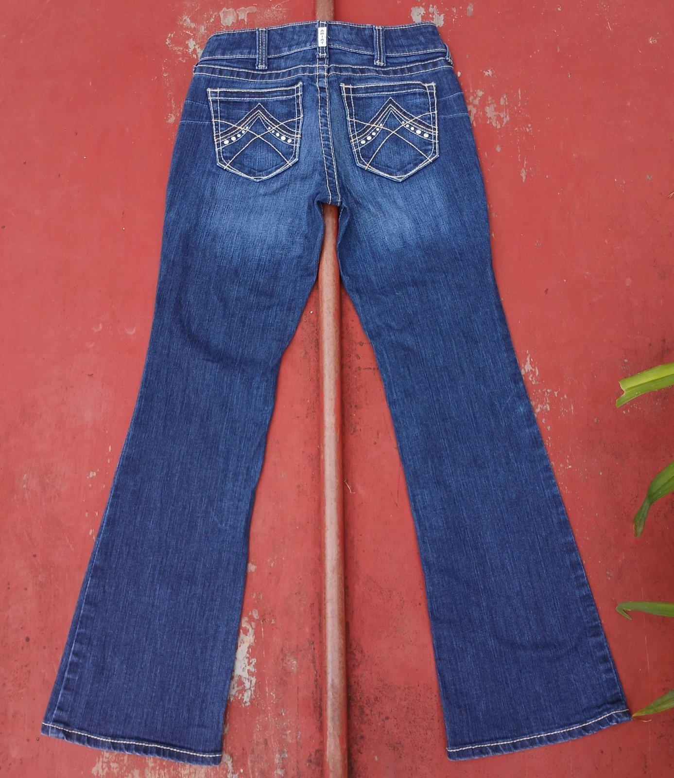 Ariat REAL Denim Bootcut Jeans Size 29R Thick Stitched Pockets Dark Wash