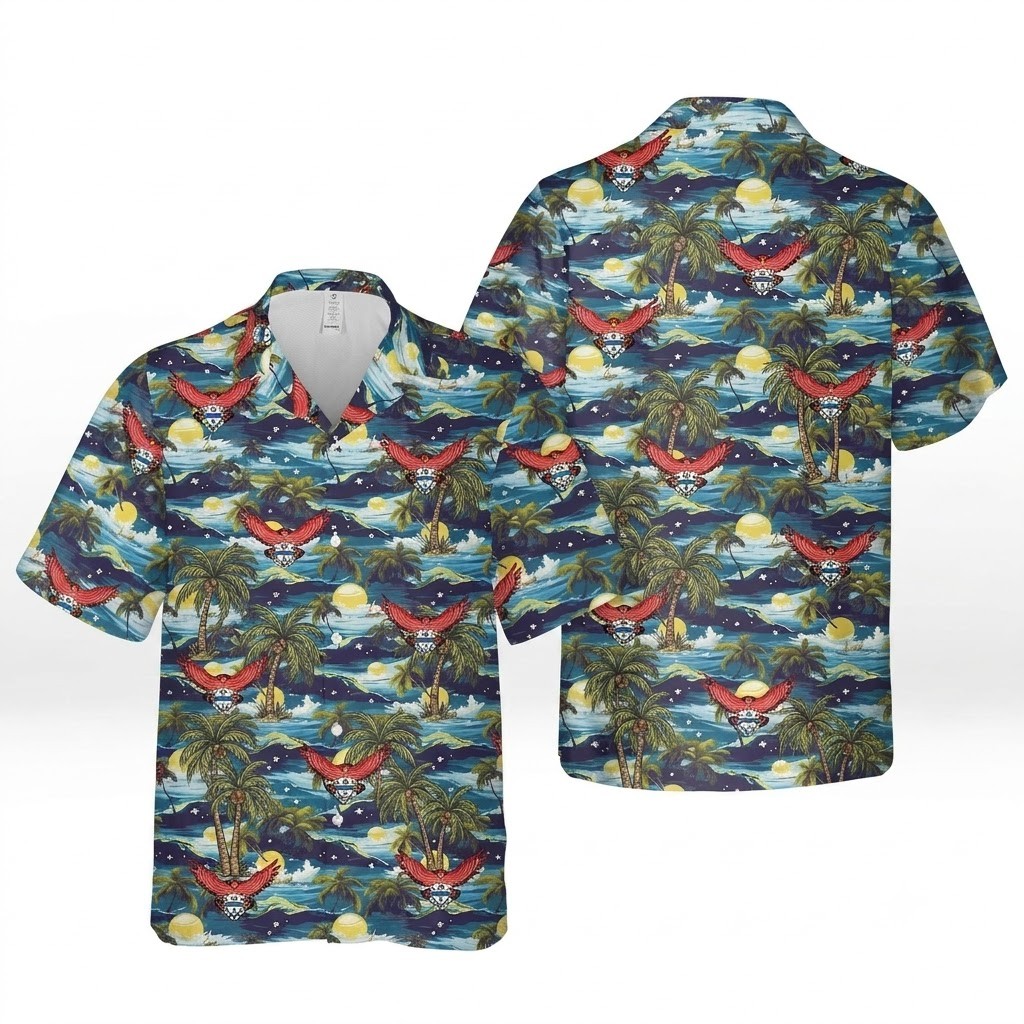Us Army 1325Th Airborne Infantry Regiment Red Falcons Hawaiian Shirt