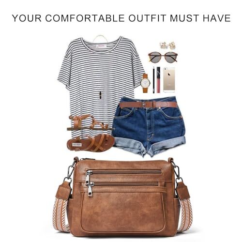 Crossbody Purses for Women, Vegan Leather Shoulder Bag Handbags Medium Bag with