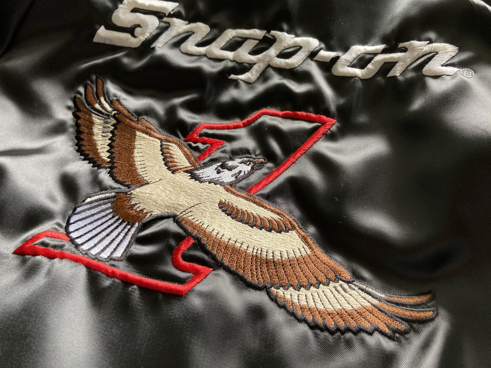 Snap-on Jacket Vtg Satin Mens Medium King Louie 1980s American Eagle made in USA