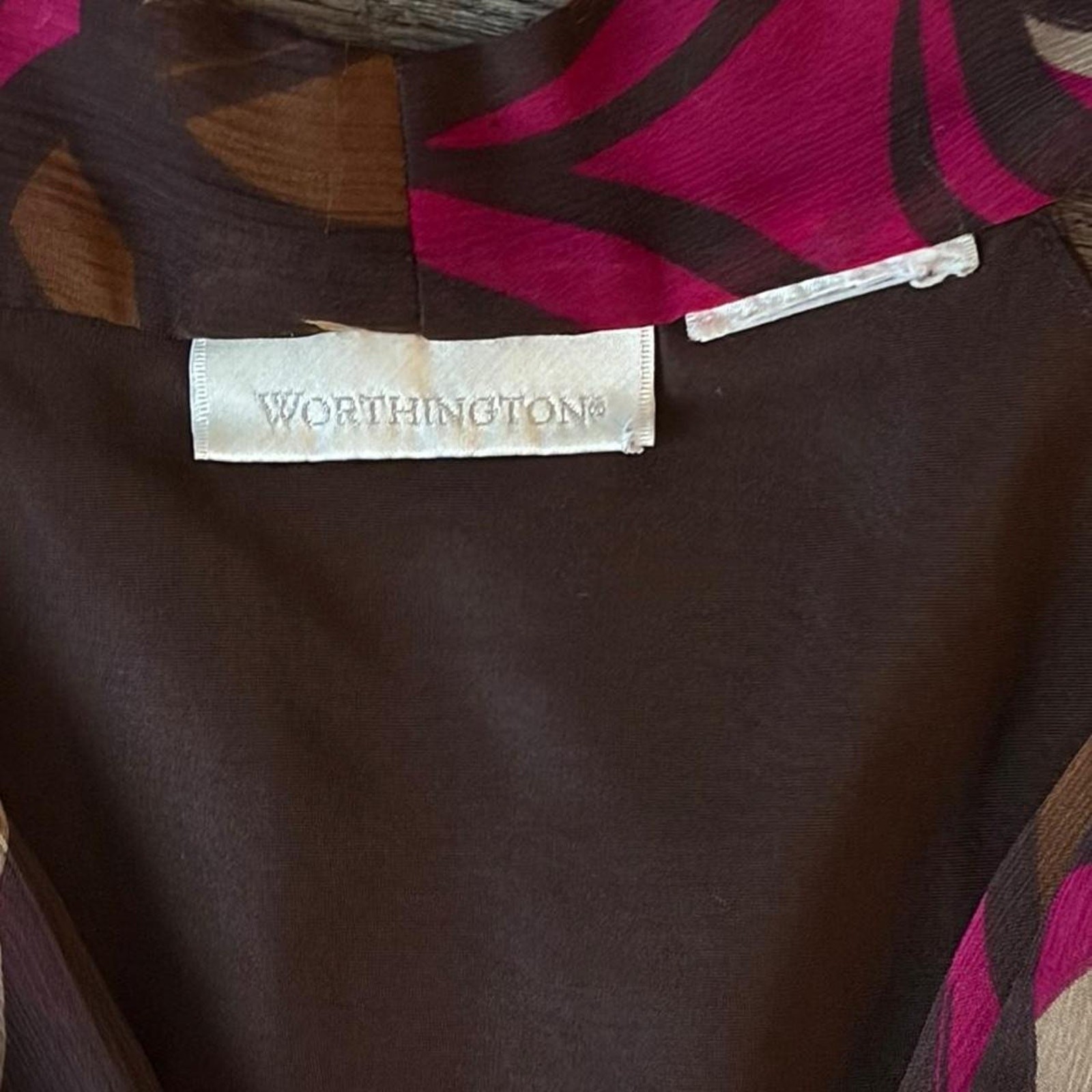 Worthington Brown & Pink Floral Top