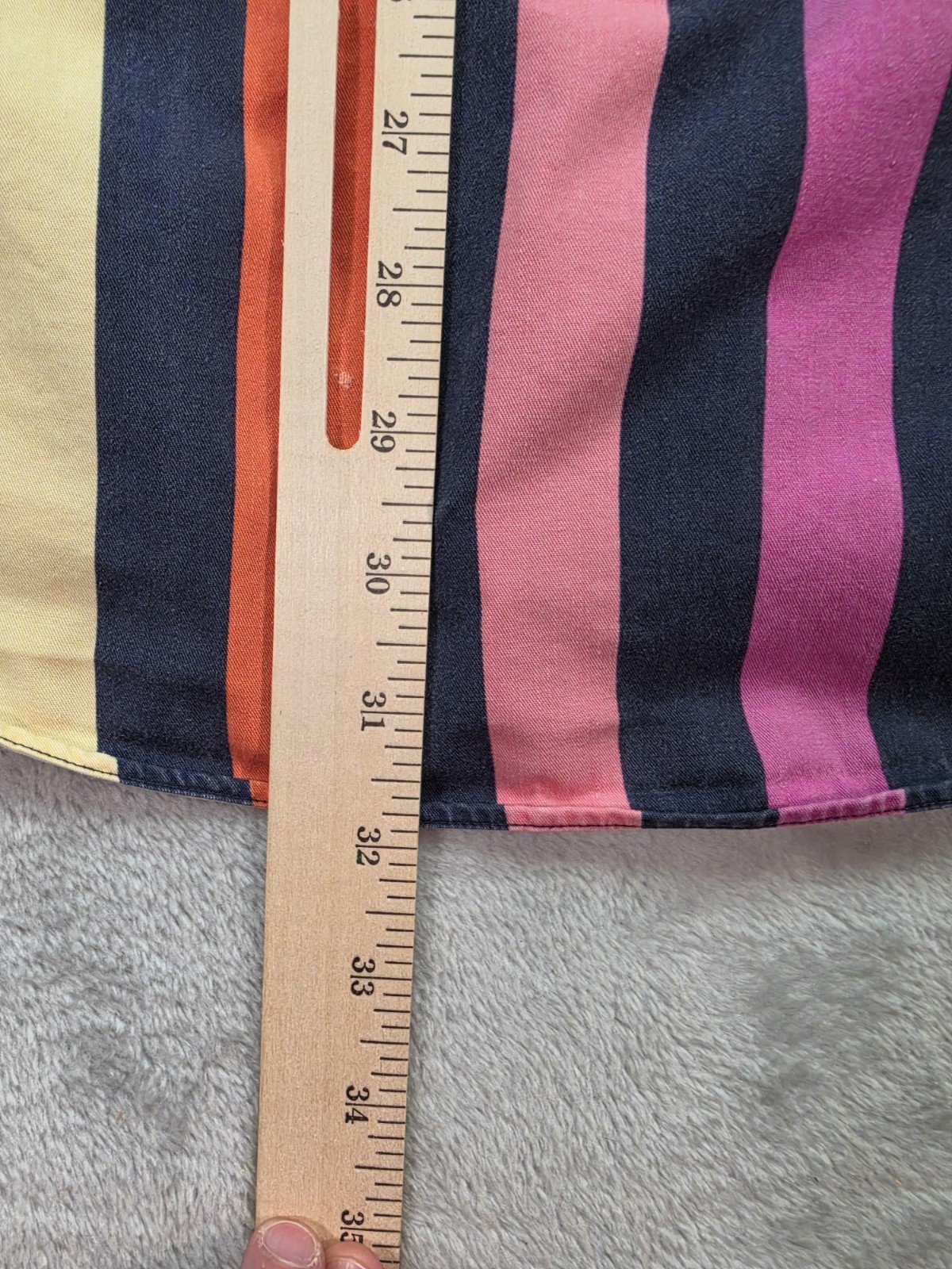 Norsport Button Down Shirt Rainbow Stripe Long Sleeve Cotton Large L Vintage