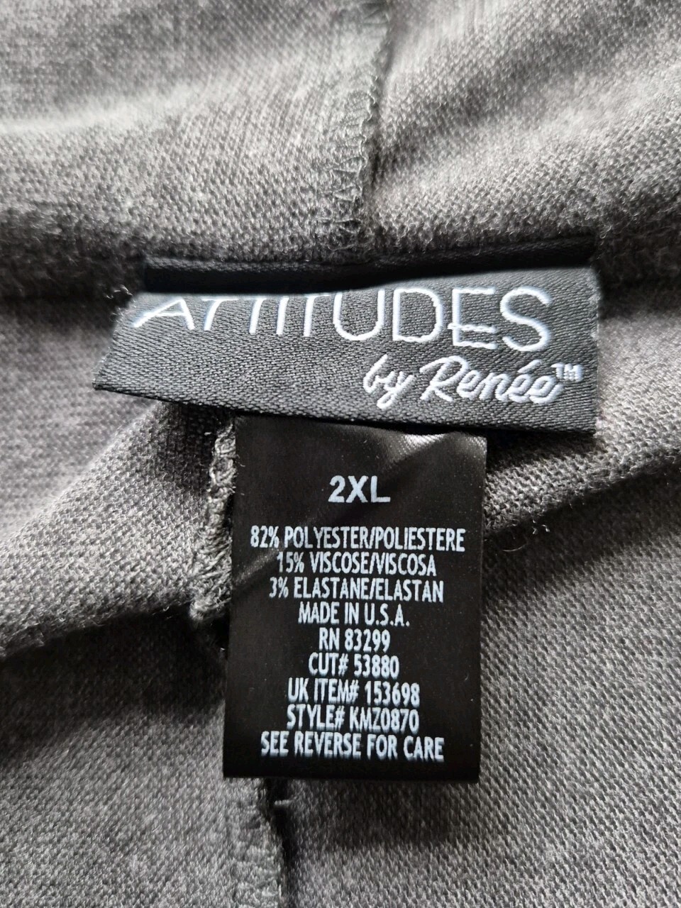 Attitudes By Renee Cardigan Grey Marl Batwing Sleeve Uk2xl Smart Casual