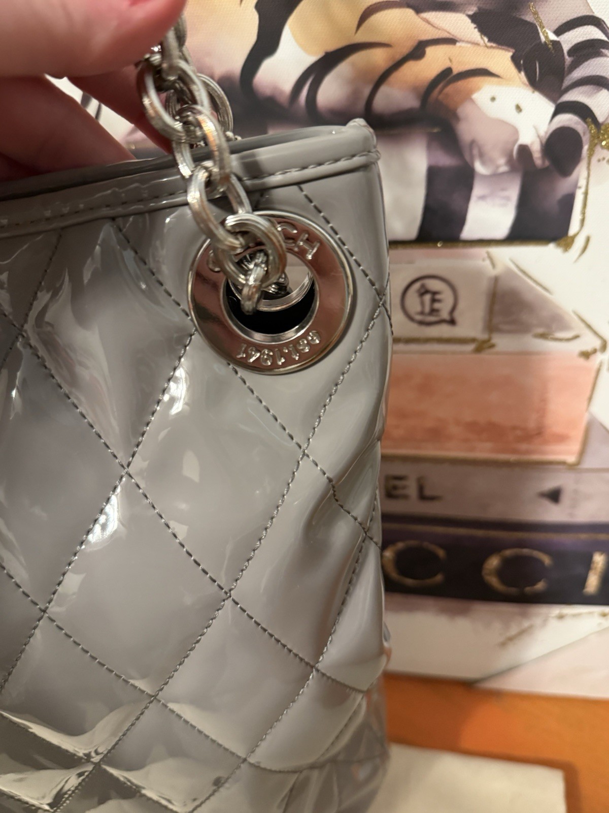 Coach Poppy Liquid Gloss 2 Way Bag with Dustbag